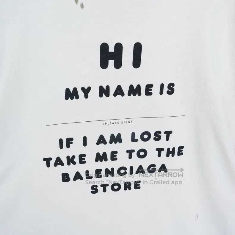 Balenciaga Balenciaga Text Destruction Short Sleeve Size US S / EU 44-46 / 1 - 4 Thumbnail