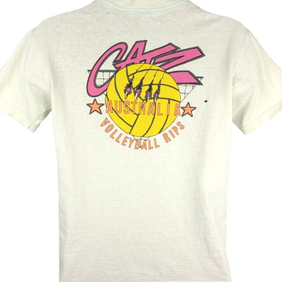 Vintage VINTAGE Catz Volleyball Rips T Shirt Mens Size S White Cotton Blend Crew Neck Short Sleeve 80s Beach Sports Australia Mens Size US S / EU 44-46 / 1 - 2 Thumbnail