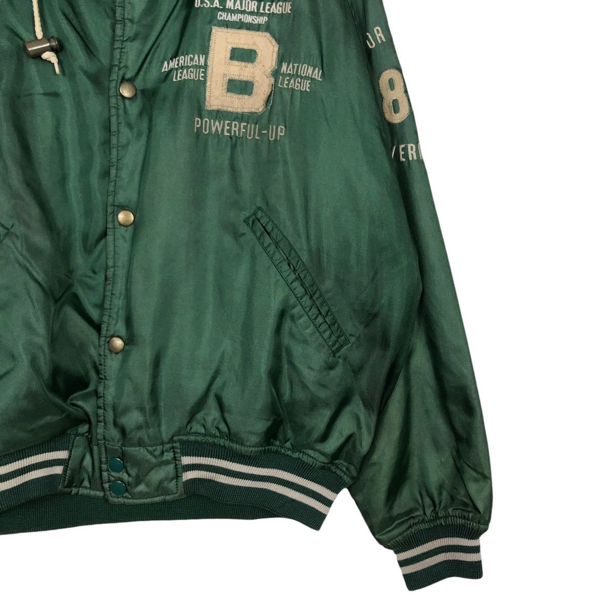 Japanese Brand 🔥SPORTSWEAR BOMBER JACKET MAJOR LEAGUE SPELL OUT BACK HIT Size US M / EU 48-50 / 2 - 7 Thumbnail