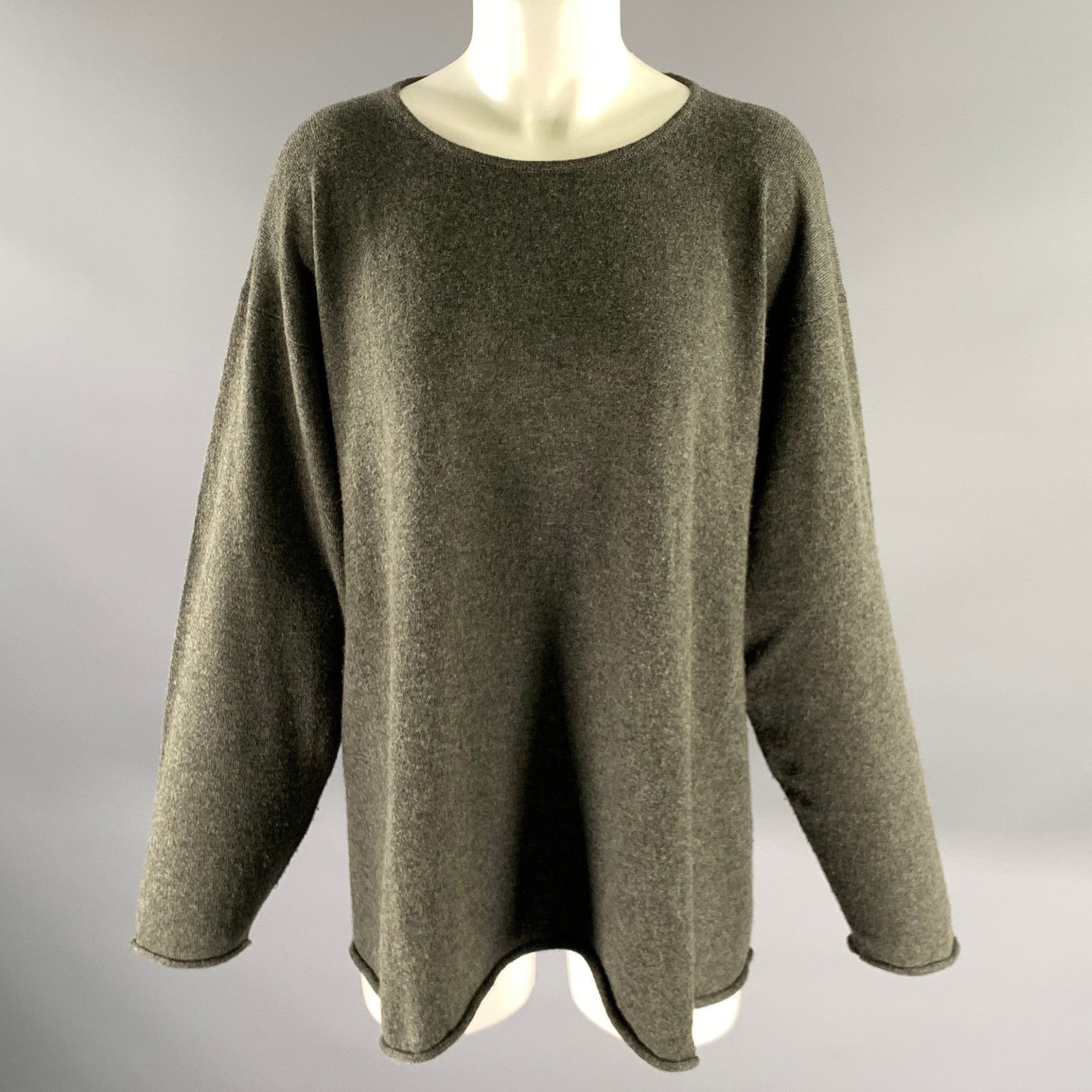 eskandar ESKANDAR Size M Grey Green Cashmere Sweater Size ONE SIZE - 1 Thumbnail