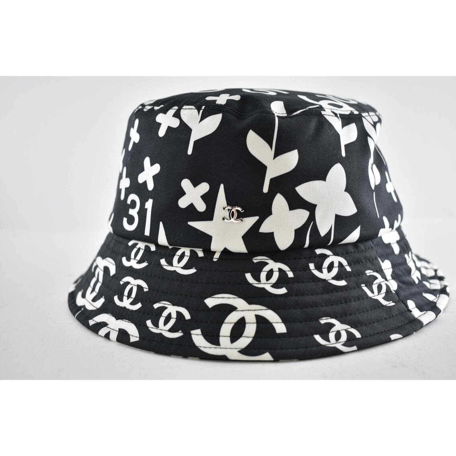 Chanel Chanel Graffiti CC Silver Logo Sun Cloche Bucket Hat L Large Size ONE SIZE - 10 Thumbnail