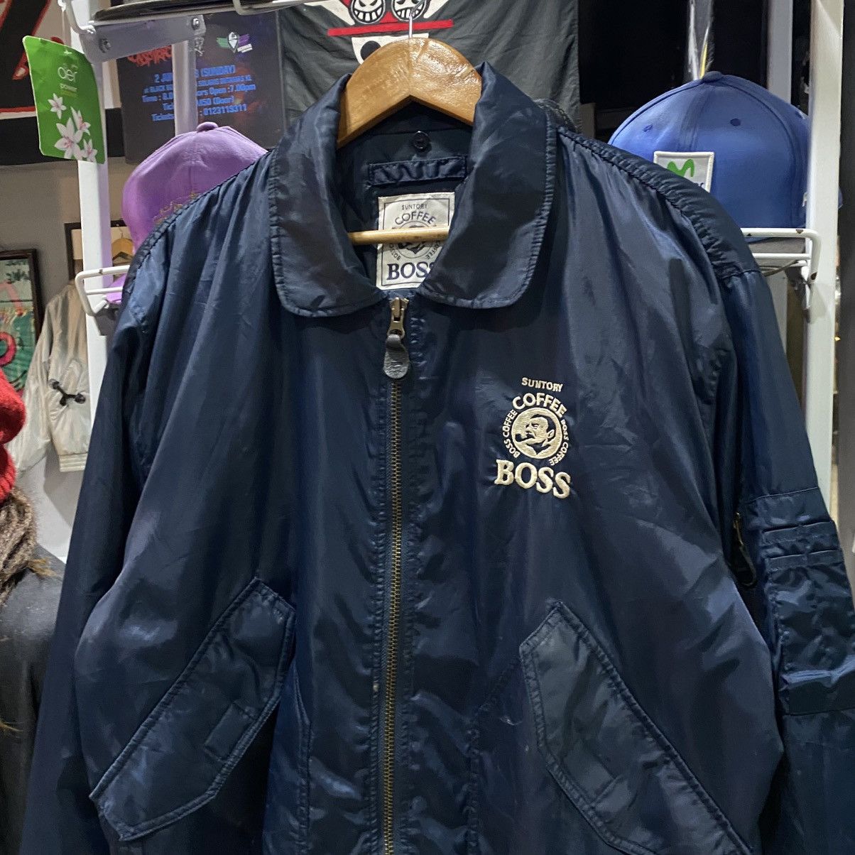 Vintage 90s Suntory Boss Coffee MA-1 bomber jackets Size US L / EU 52-54 / 3 - 4 Thumbnail