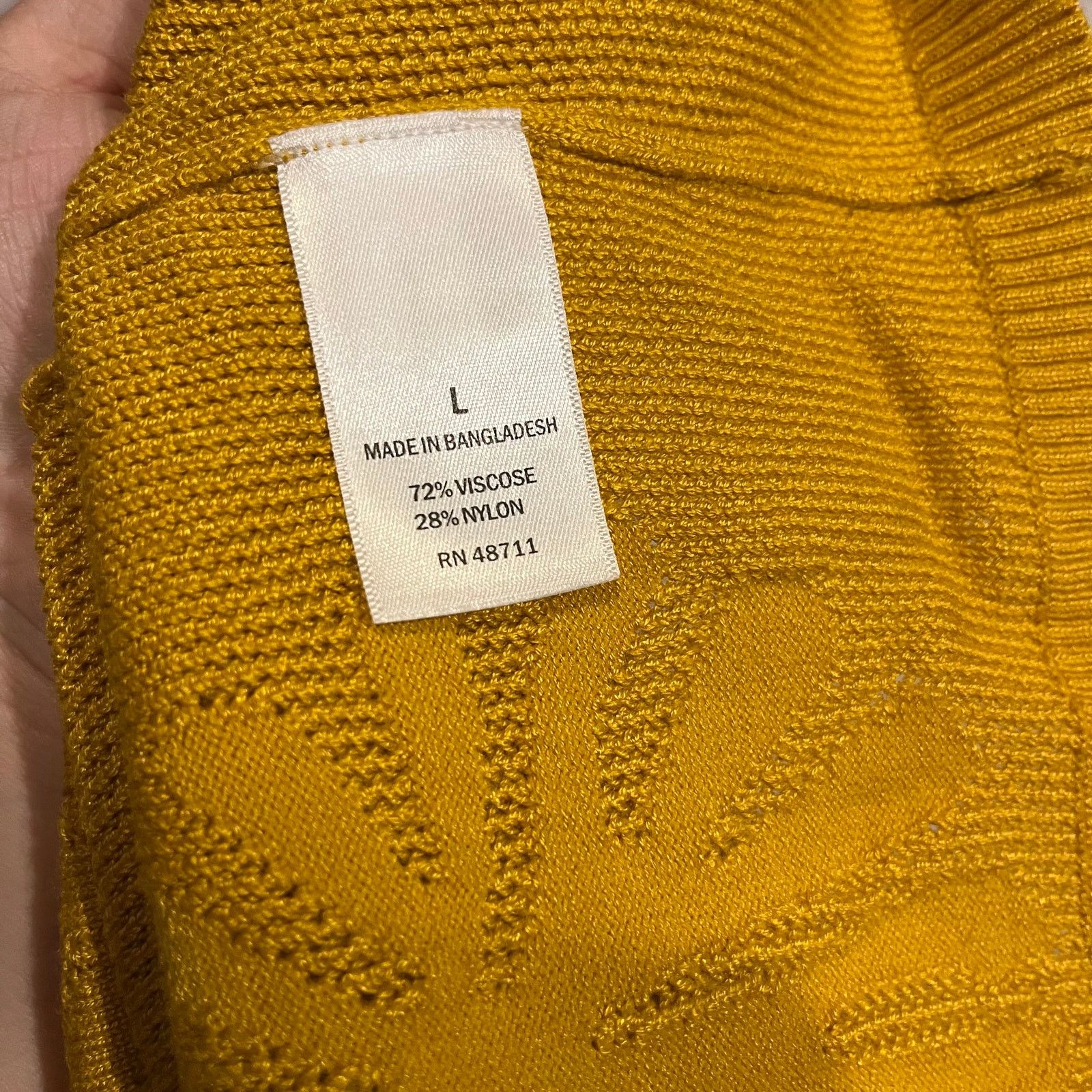 Other NWT Ophelia Roe Mustard colored Floral Knit Sweater Size L / US 10 / IT 46 - 6 Thumbnail