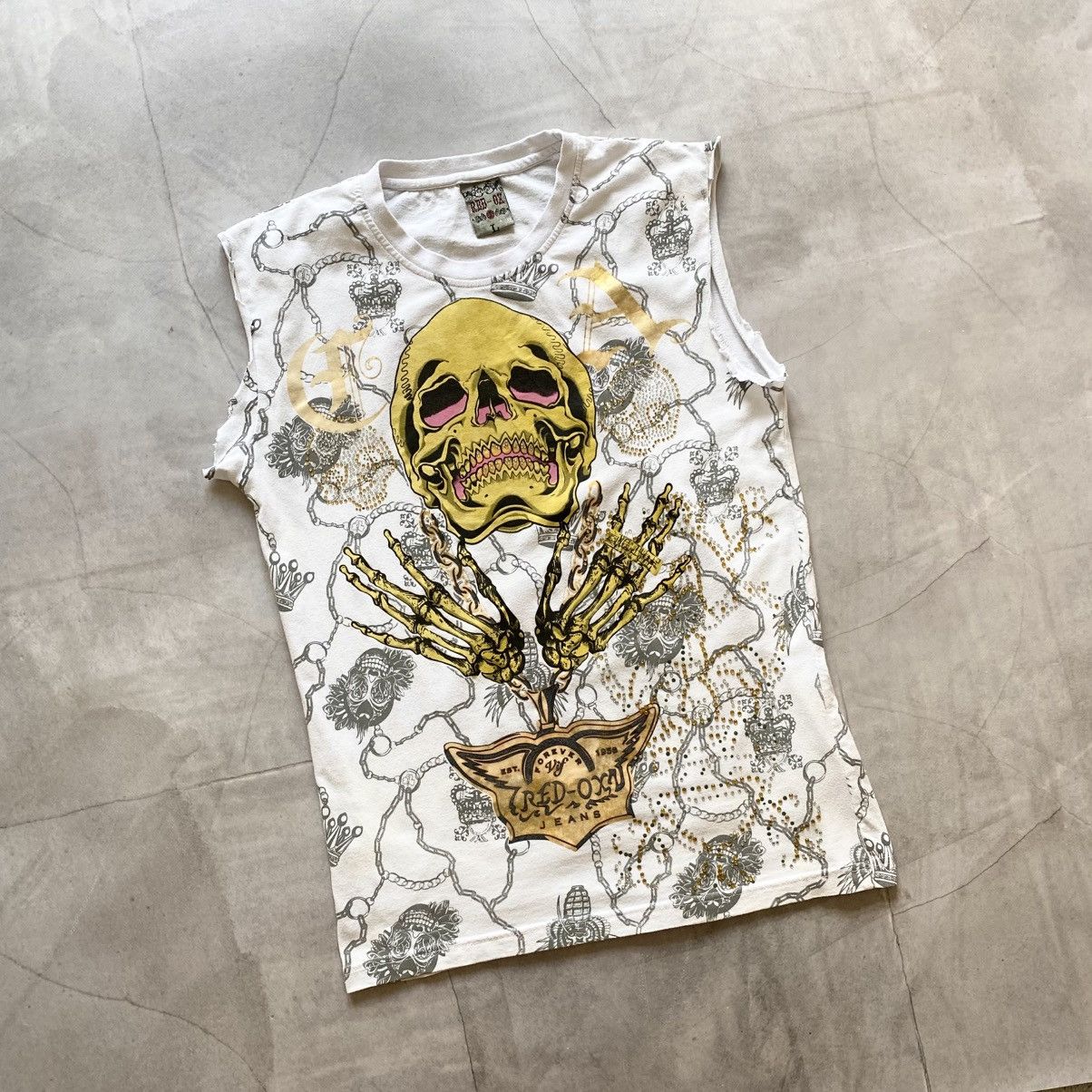 Christian Audigier × Ed Hardy × Japanese Brand VTG Ed Hardy Christian Audigier Style Y2K T-Shirt Tank Top Size US L / EU 52-54 / 3 - 1 Thumbnail