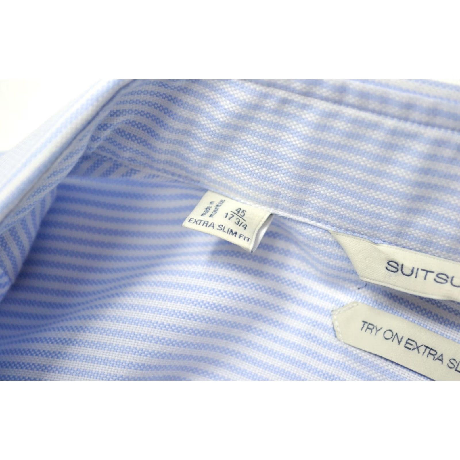 Suitsupply SUITSUPPLY Shirt Men's Extra Slim Try On Pinstripe Button Up 45 / 17 3/4 Size US XXL / EU 58 / 5 - 6 Thumbnail