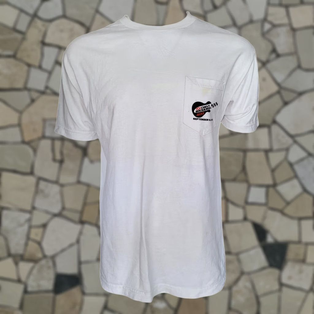 NASCAR VINTAGE ISC Motorsports Chevy Rock & Roll 400 T-Shirt Large White Flames NASCAR Racing 2003 Men's Size US L / EU 52-54 / 3 - 1 Thumbnail