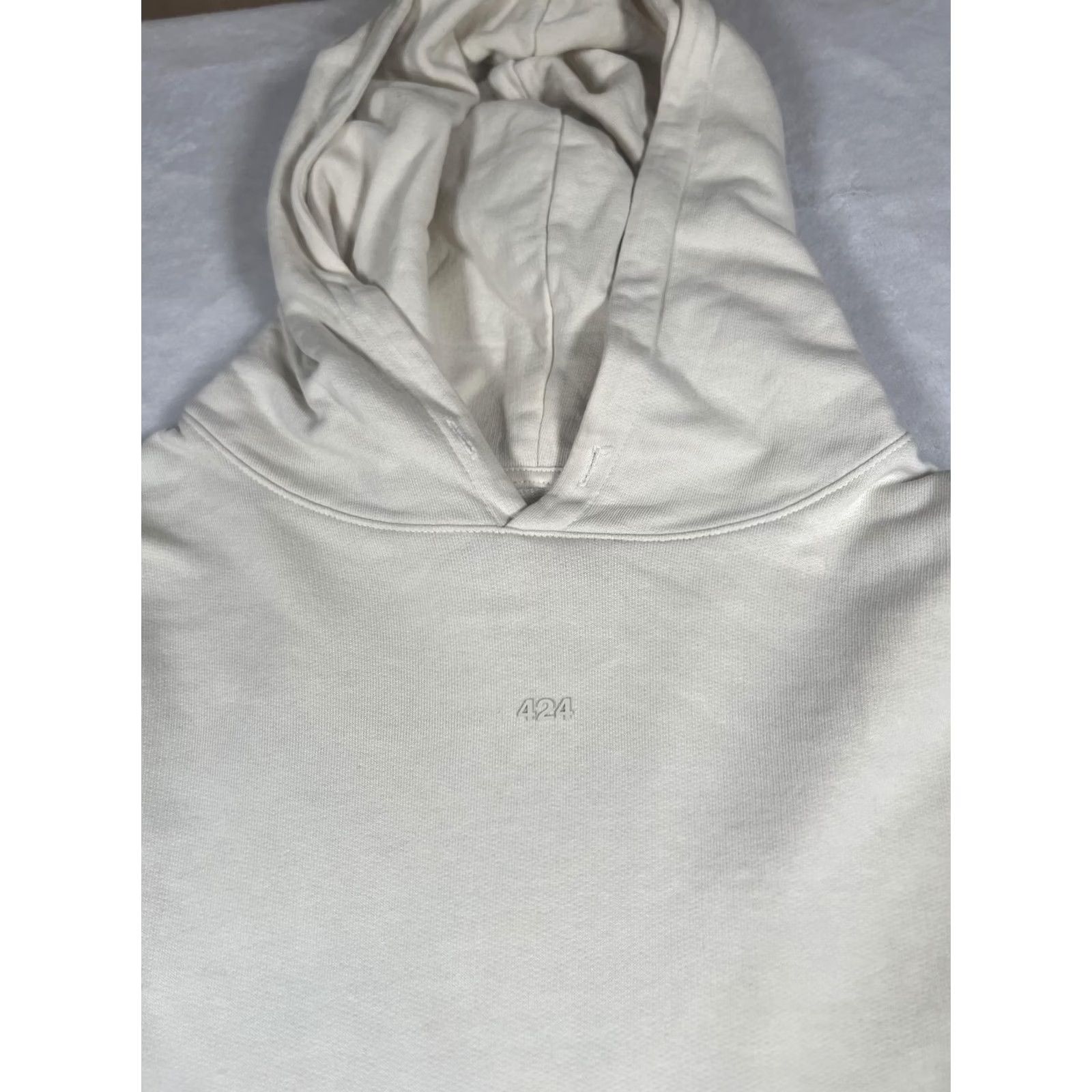 Vintage 424 Hoodie Mens M White 100% Cotton Pullover Logo Italy Size US M / EU 48-50 / 2 - 2 Thumbnail