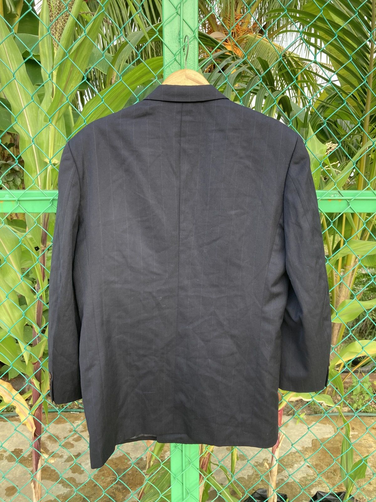 Takeo Kikuchi Takeo Kikuchi Black Double Breasted Pinstripe Blazer Size 44R - 2 Thumbnail