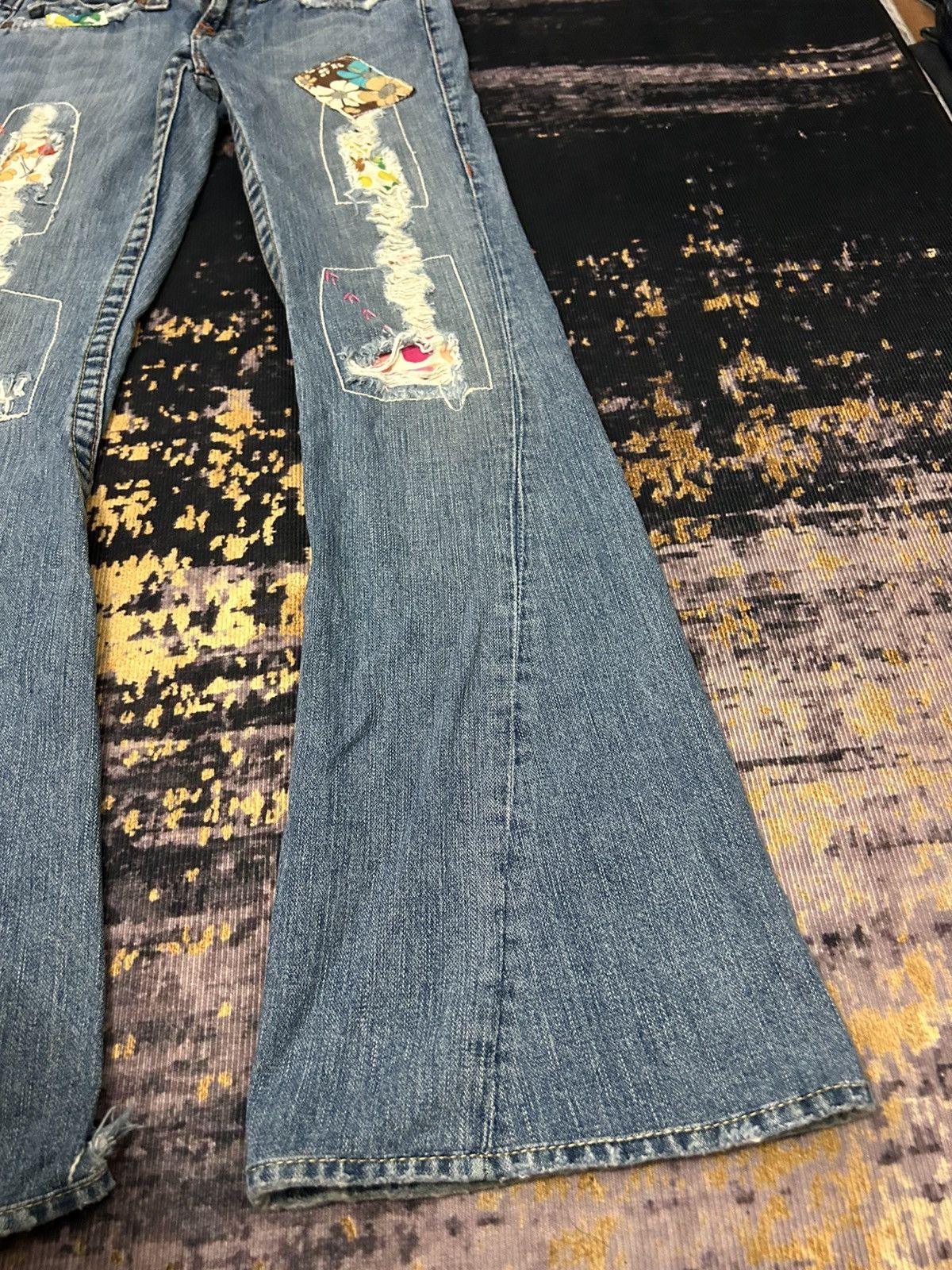 True Religion True Religion Patch work Spiral Flare Jeans Size US 27 - 4 Thumbnail