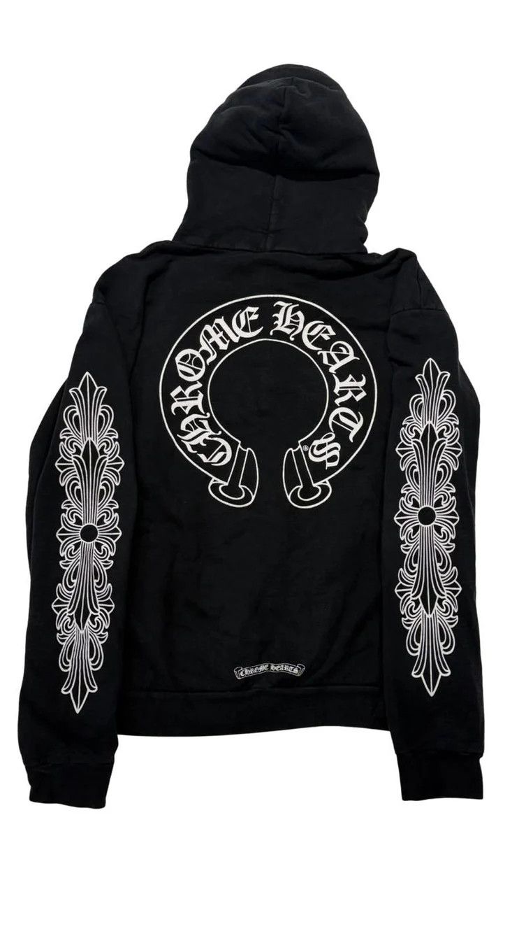 Chrome Hearts Chrome Hearts Floral Horseshoe Logo Zip-Up Hoodie Black Size US L / EU 52-54 / 3 - 2 Thumbnail