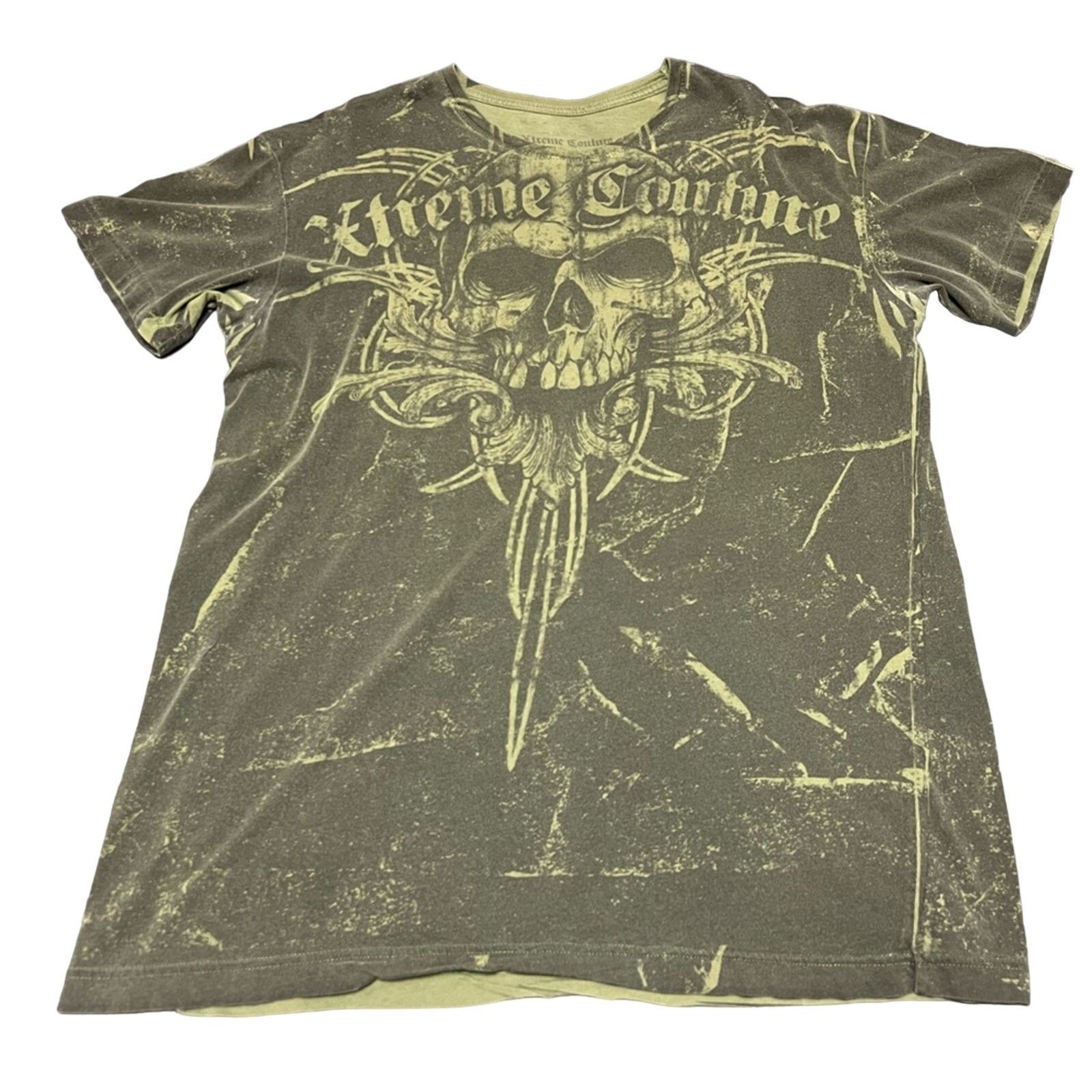 Vintage Xtreme Couture Affliction Y2K Tribal Skull Grunge Shirt NICE Size US XL / EU 56 / 4 - 1 Thumbnail