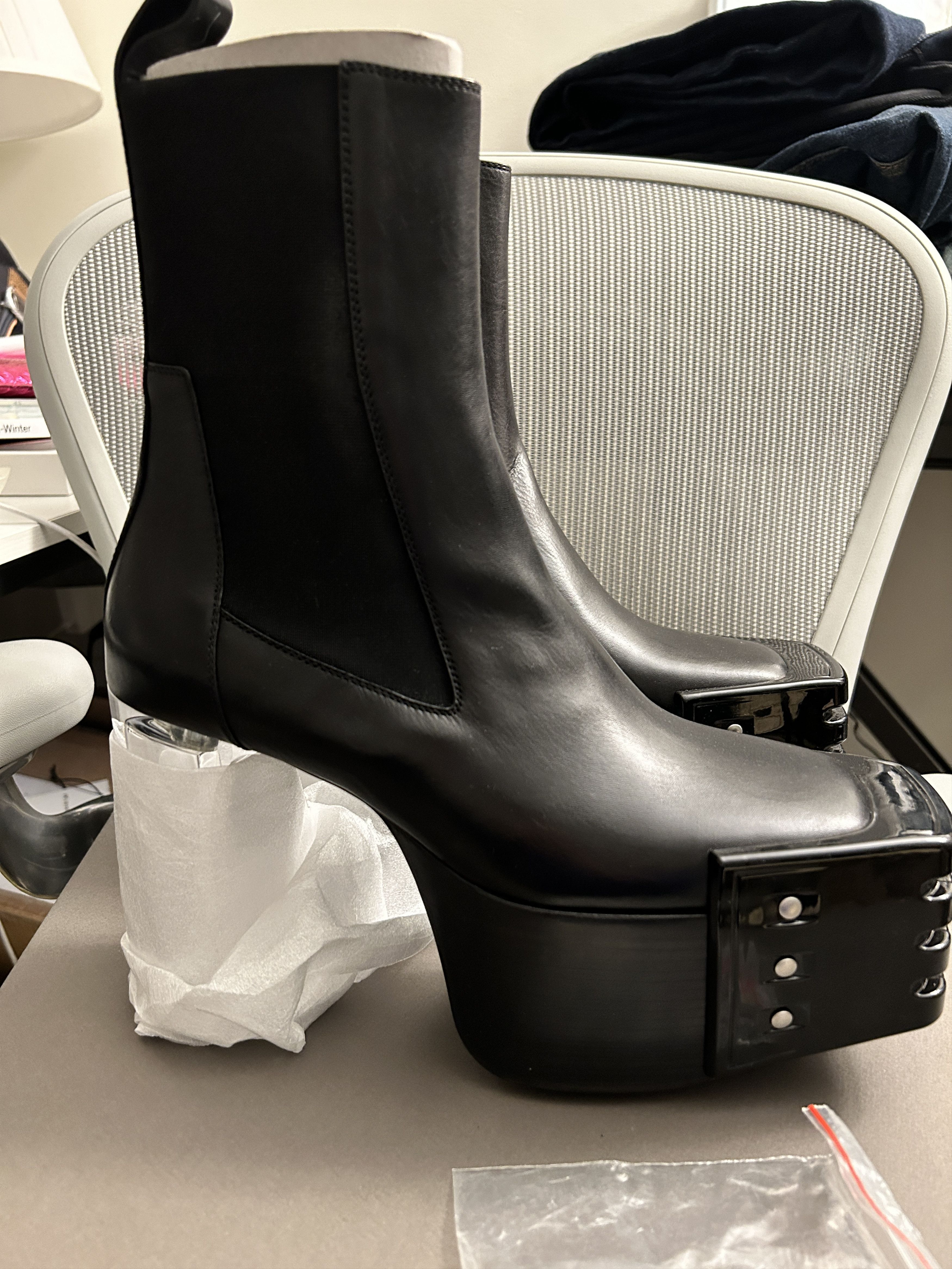 Rick Owens Drkshdw Rick Owens Black Metal Grill Kiss Boots Platform Heel Shoes, Men's (Size 8.5)