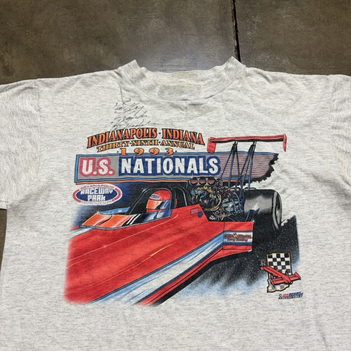 Vintage Vintage NHRA Drag Racing Graphic Tee US Nationals 90s USA Size US L / EU 52-54 / 3 - 6 Thumbnail