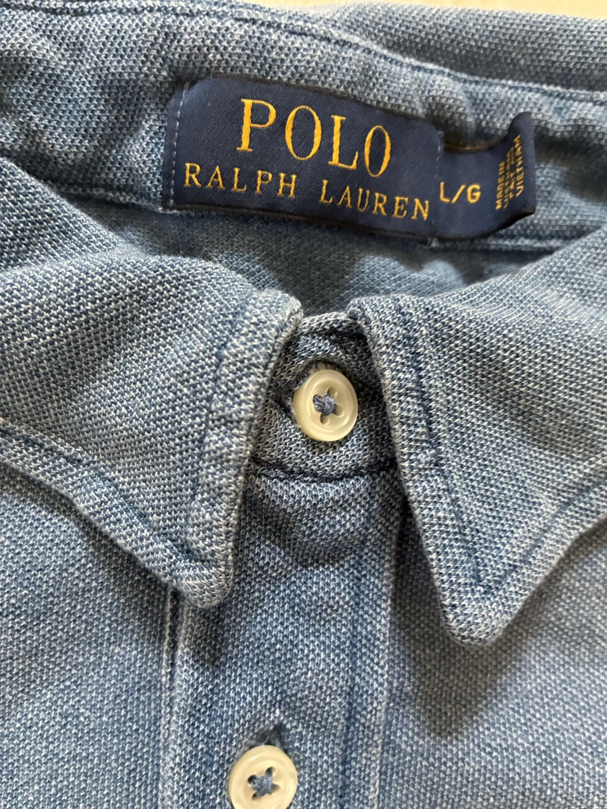 Polo Ralph Lauren Vintage Ralph Lauren Indigo Wash Polo Size US L / EU 52-54 / 3 - 2 Thumbnail
