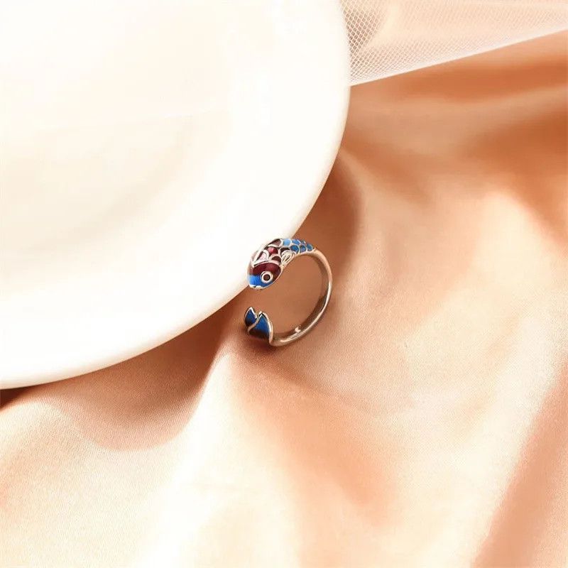 Other Vintage Lucky Koi Fish Cyprinoid Open Ring Size ONE SIZE - 4 Thumbnail