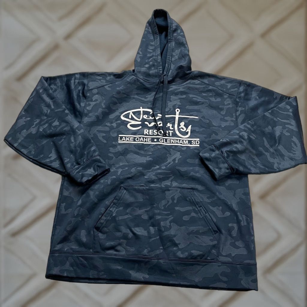 Vintage Badger Hoodie Pullover Sweatshirt Mens Large Blue Camouflage Logo Fleece Graphic Shirt Size US L / EU 52-54 / 3 - 1 Thumbnail