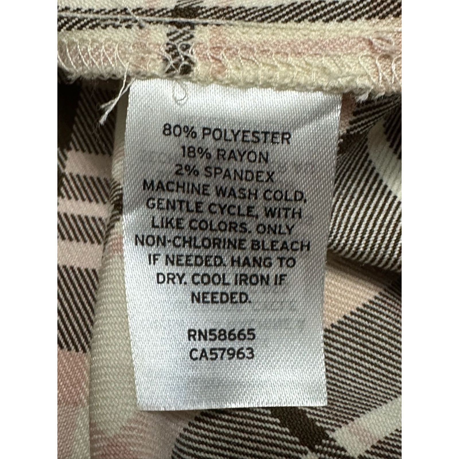 BP. BP A-Line Dress Plaid Pattern Above Knee Zip Ivory W 1X NWOT Size XL / US 12-14 / IT 48-50 - 8 Thumbnail