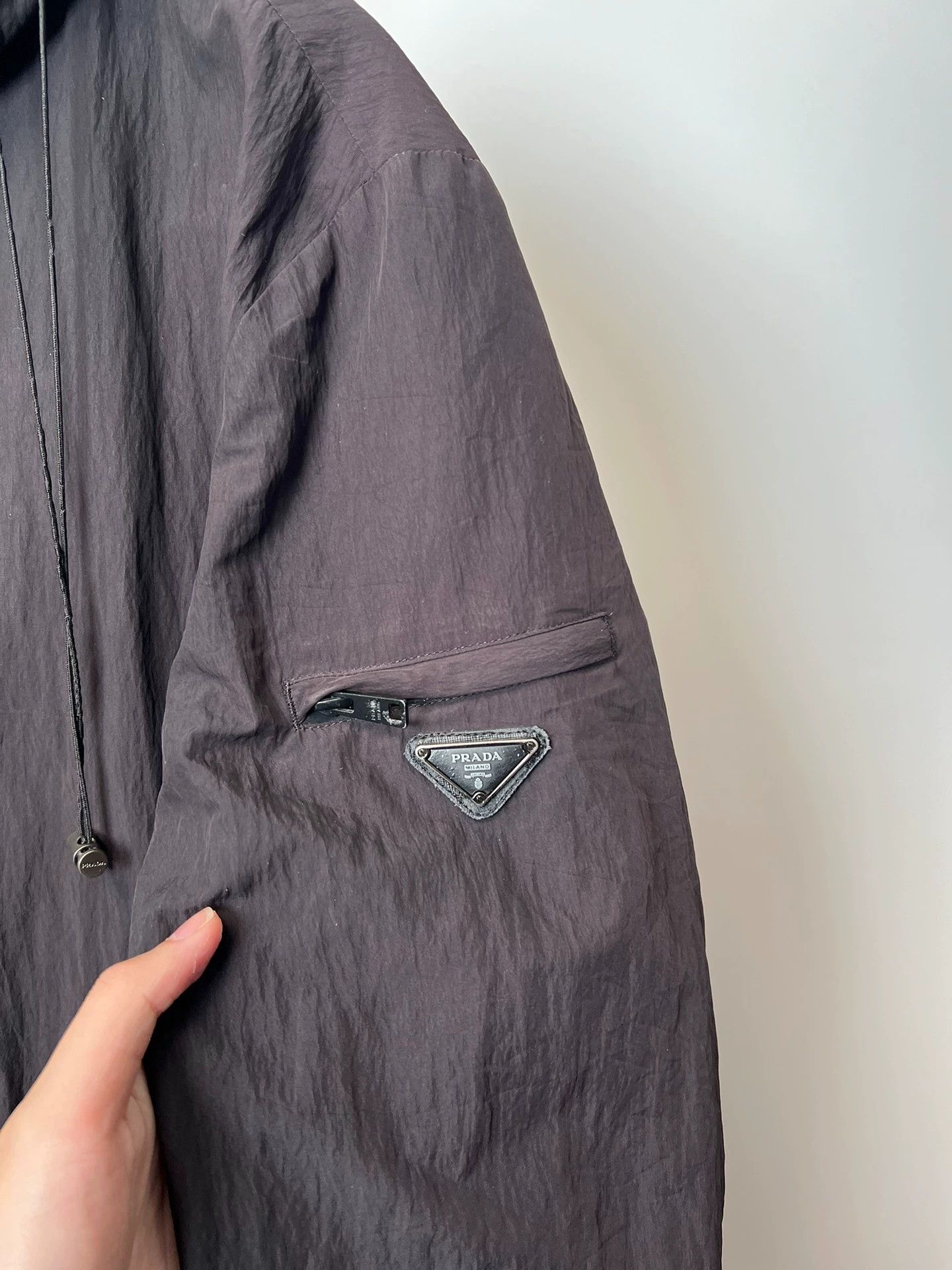 Prada Prada Vintage Milano Triangle Logo Zip Hooded Jacket Size US XXL / EU 58 / 5 - 3 Thumbnail