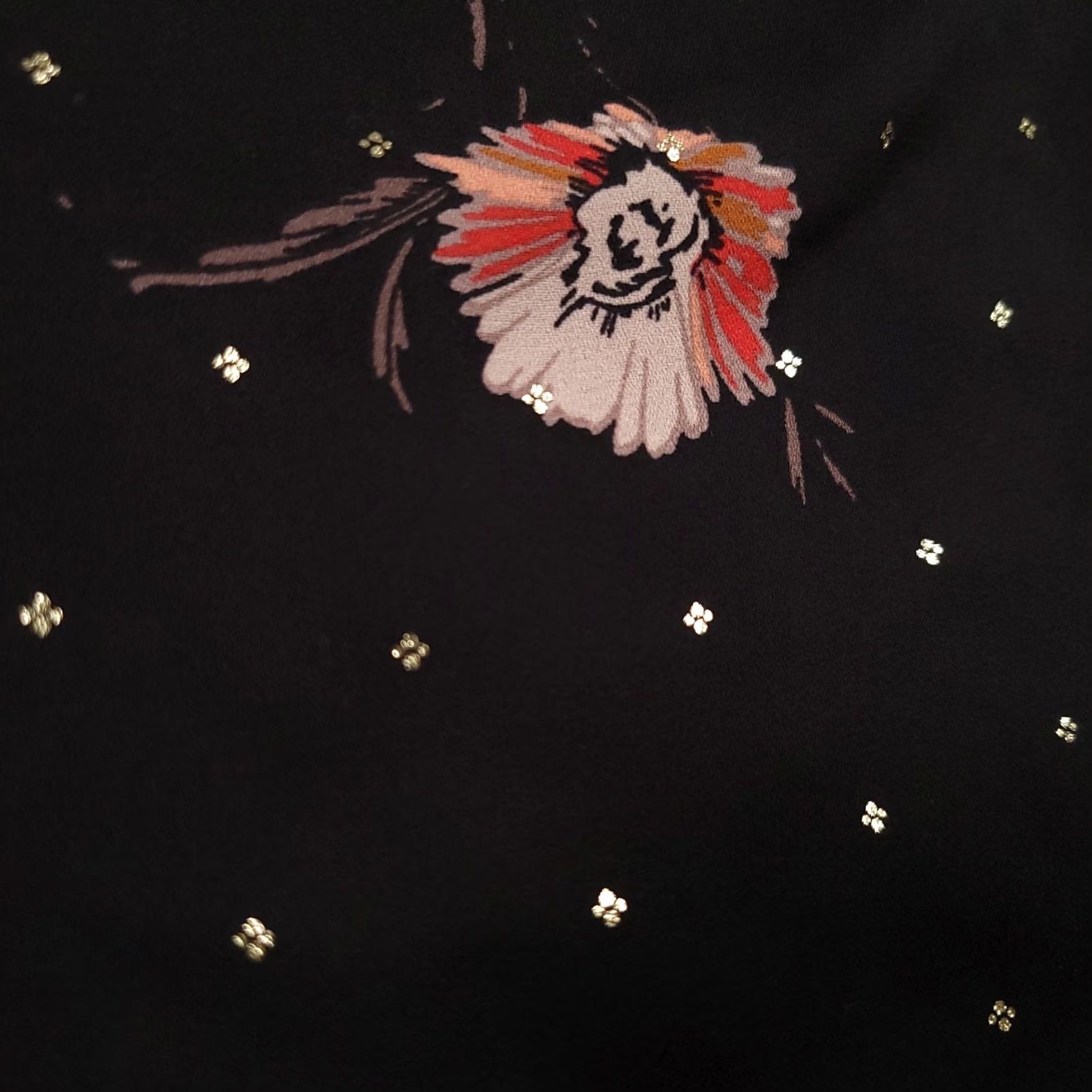 Vintage Maurices Women's XS Black Gold Floral Shirt Long Balloon Sleeves Shimmer Sheer Size XS / US 0-2 / IT 36-38 - 5 Thumbnail