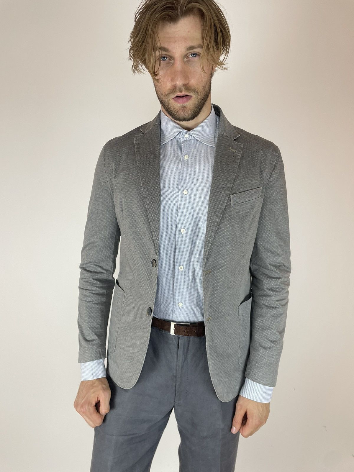 Other SPADA ROMA cotton unlined Blazer slim fit Mens size 52 Size 52S - 4 Thumbnail
