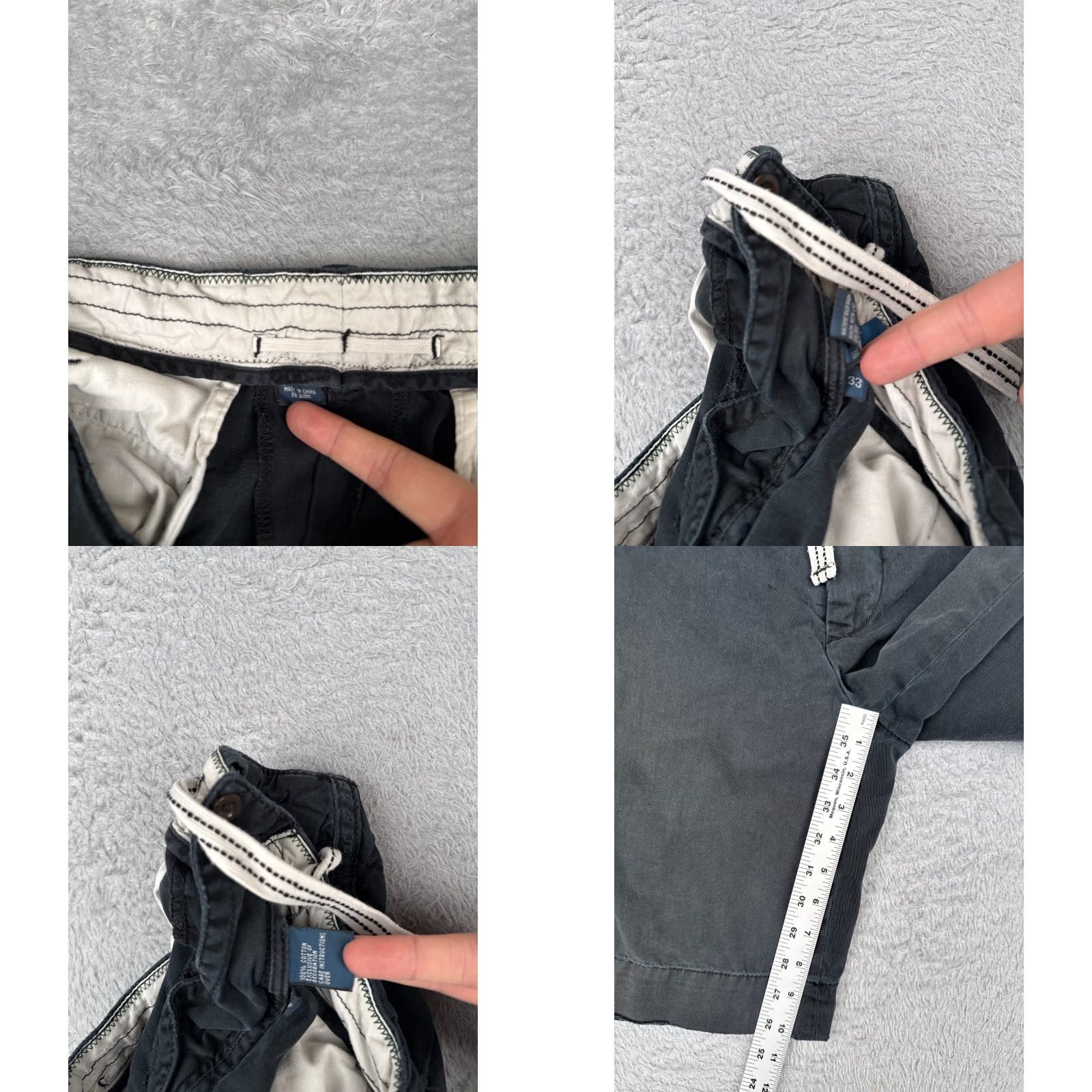 Tommy Bahama Ralph Lauren Shorts Men 33 Black Chino 100% Cotton Flat Front 33x10 READ ME Size US 33 - 8 Thumbnail