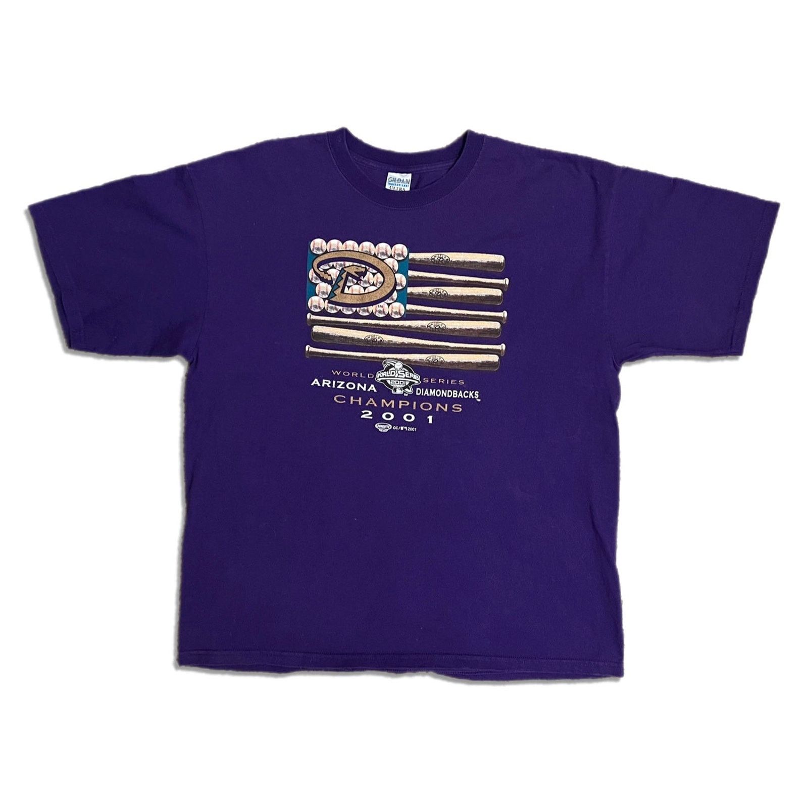 Gildan Arizona Diamondbacks World Series Champs Baseball Flag Shirt Size US XL / EU 56 / 4 - 1 Thumbnail