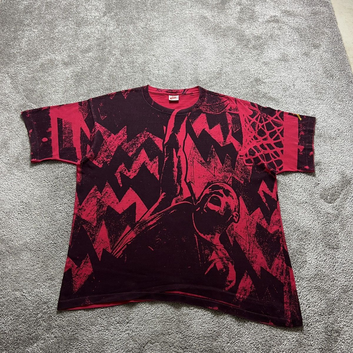 Nike Vintage T-shirt Nike Jordan Dunk AOP Single Stitch Size US L / EU 52-54 / 3 - 2 Thumbnail