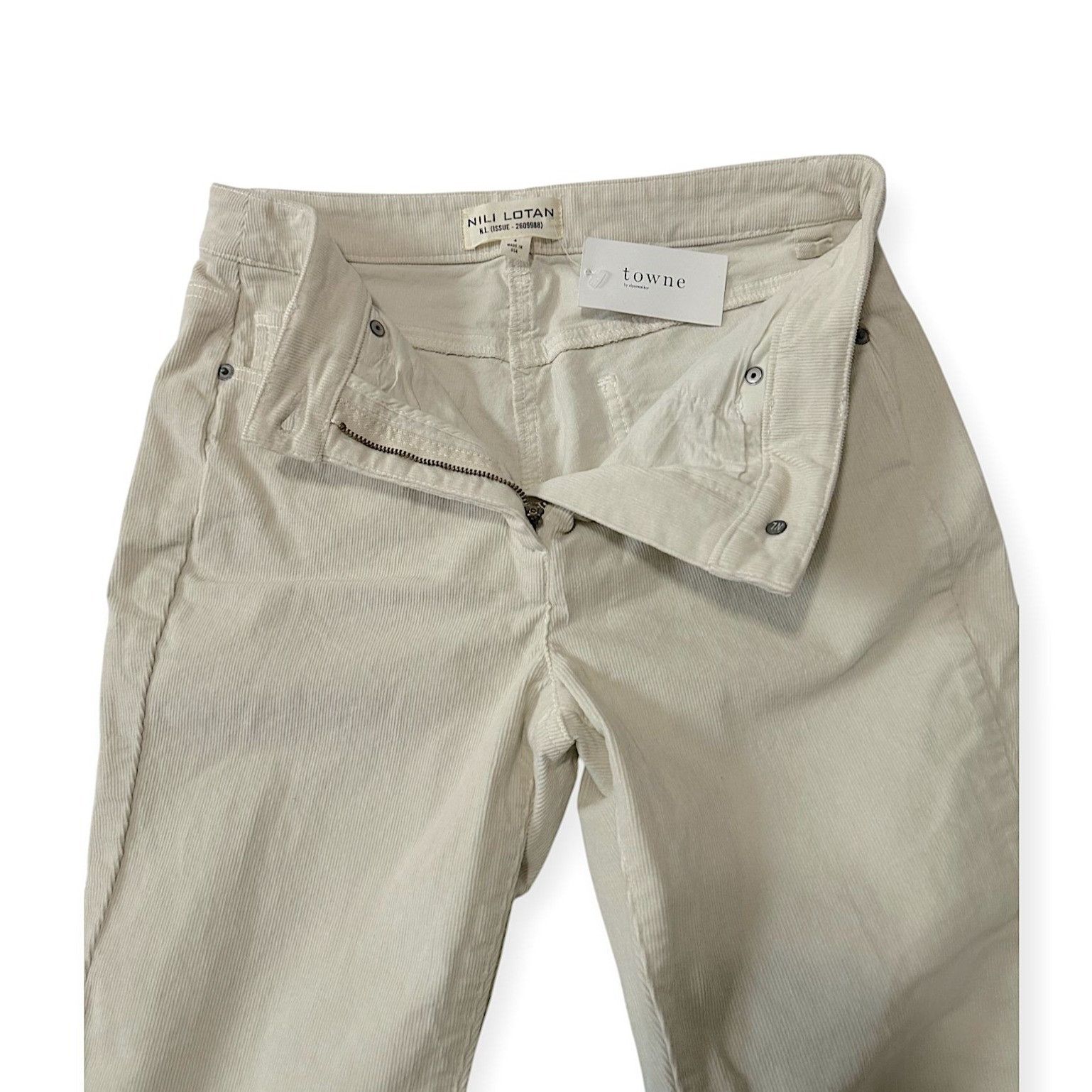 Nili Lotan Nili Lotan Corduroy Bradford Pant, Winter White, Size 4, New Size 27" / US 4 / IT 40 - 9 Thumbnail