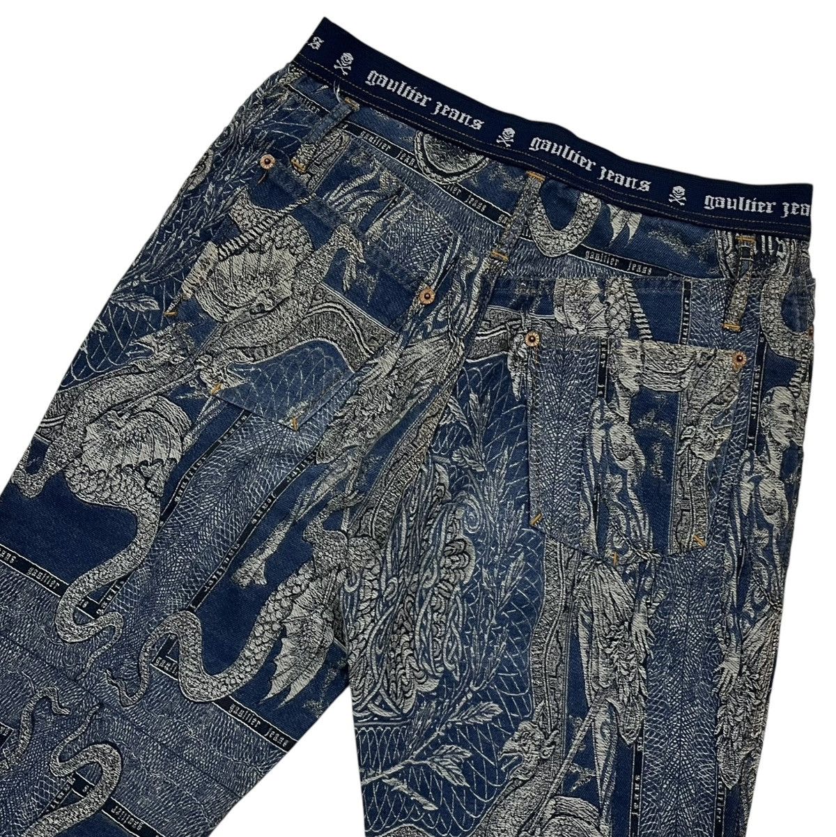 Jean Paul Gaultier × Vintage 💥RARE💥FW94 Jean Paul Gaultier Dragon Tatto Jeans Size US 28 / EU 44 - 6 Thumbnail