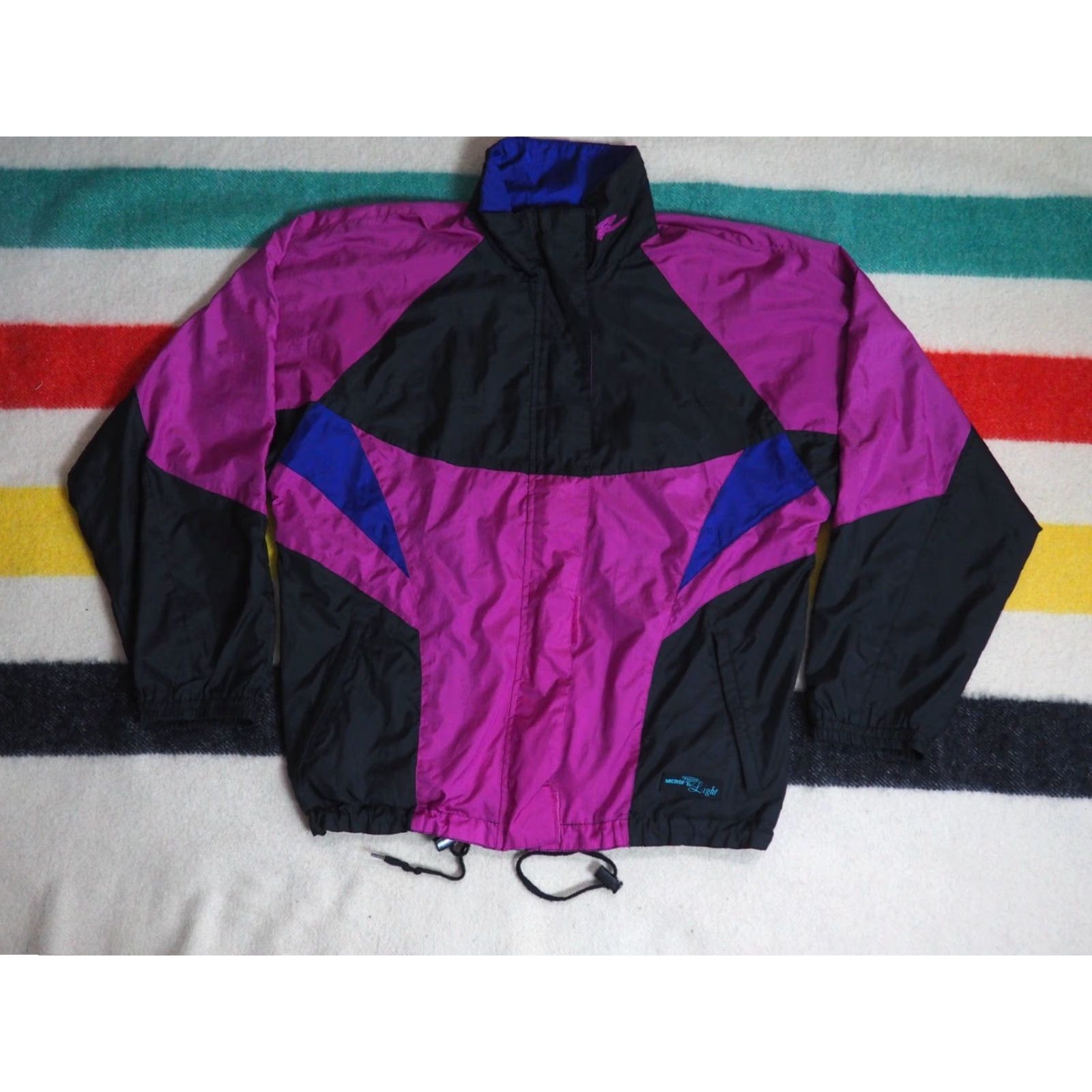 Rusty VTG Rusty Surfboards Surf Jacket Nylon Windbreaker L Multi-Color 1980s 90s Logo Black Purple Windbreaker Jacket Mens L Size US L / EU 52-54 / 3 - 2 Thumbnail