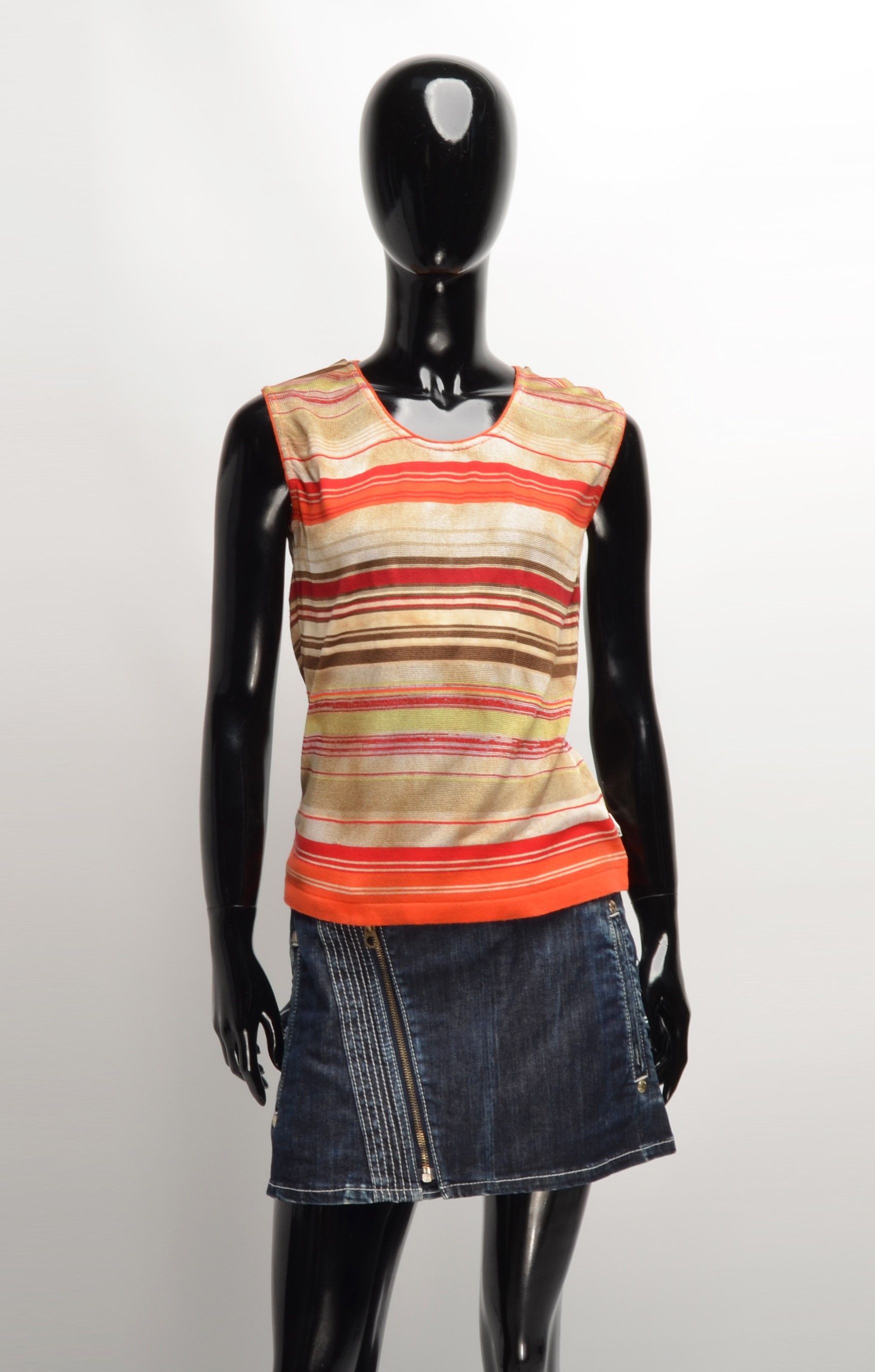 Trussardi × Vintage Vintage Trussardi Jeans Striped Mesh Top Size M / US 6-8 / IT 42-44 - 1 Thumbnail