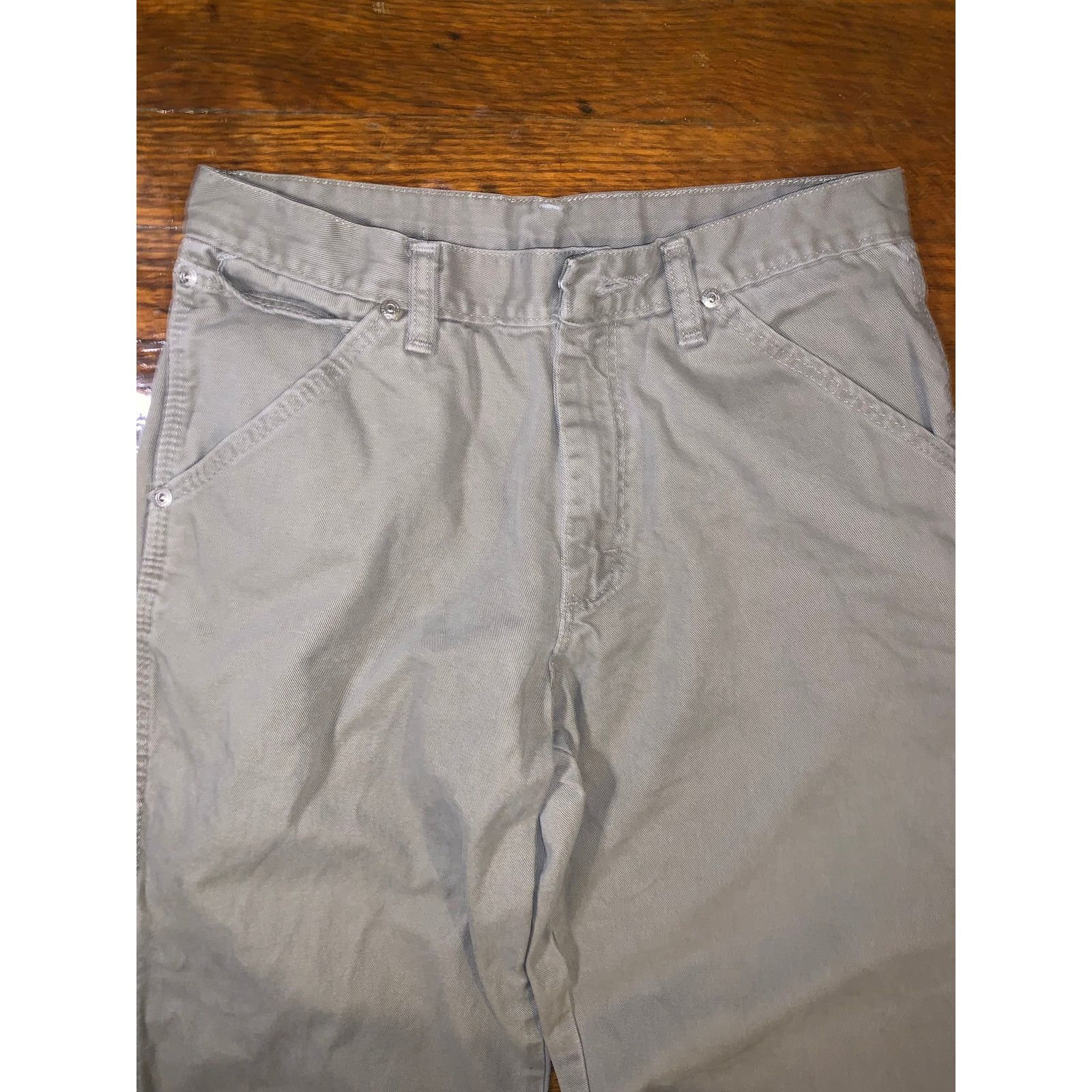 Vintage × Wrangler Wrangler Carpenter Pants Gray Beige 28x28 Tagged 30x30 Size US 30 / EU 46 - 4 Thumbnail