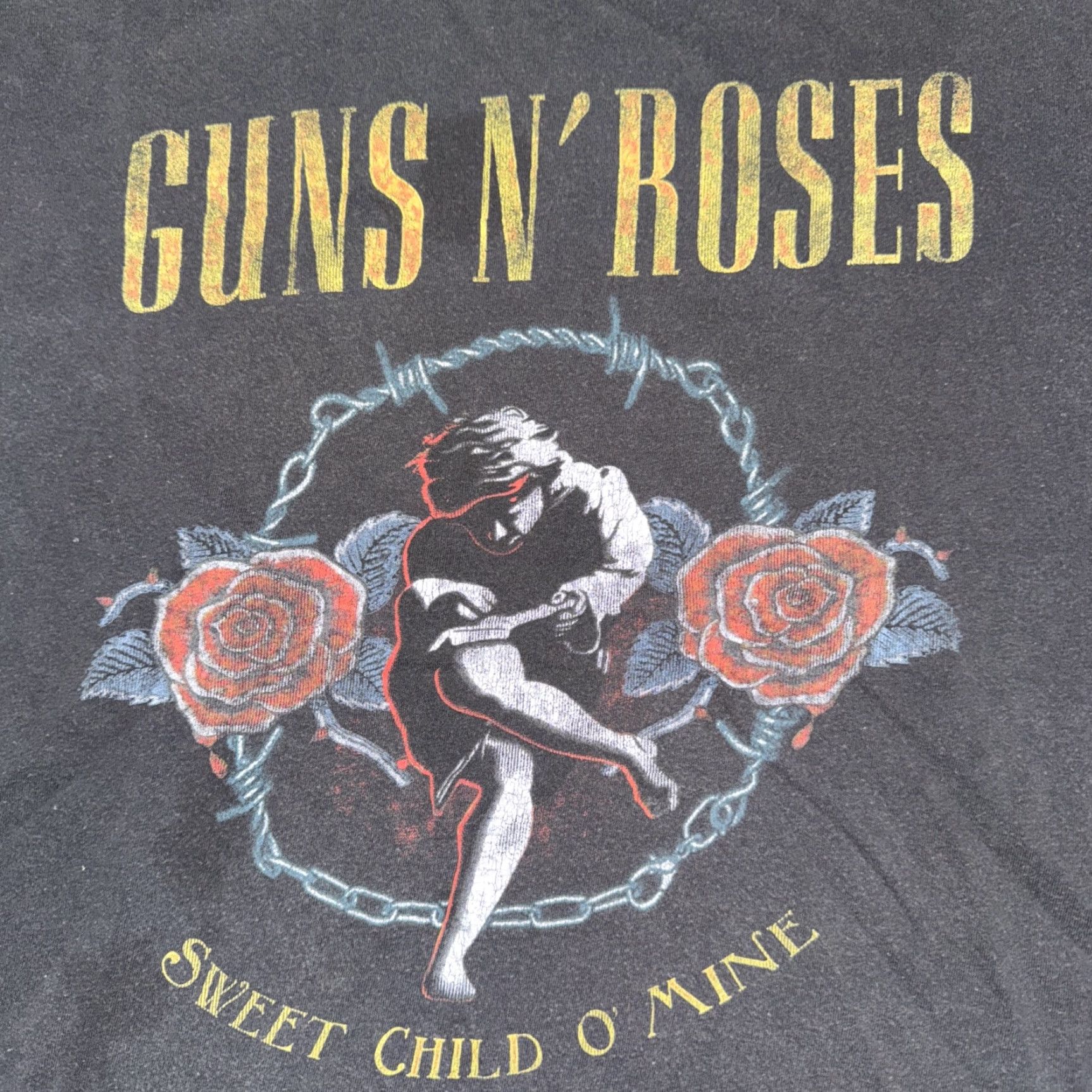 Vintage Guns N’ Roses T-Shirt Black L Men 20x24 Sweet Child O’ Mine Rose Vintage Fade Size US L / EU 52-54 / 3 - 2 Thumbnail
