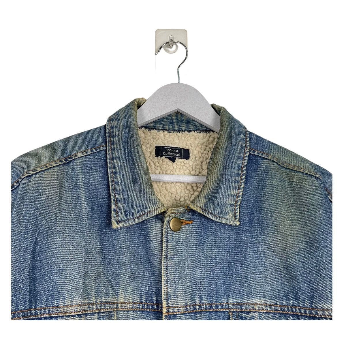 Cuadra 💥VINTAGE FRANCO COLLEZIONI DENIM CHORE BARN SHERPA JACKET Size US L / EU 52-54 / 3 - 4 Thumbnail