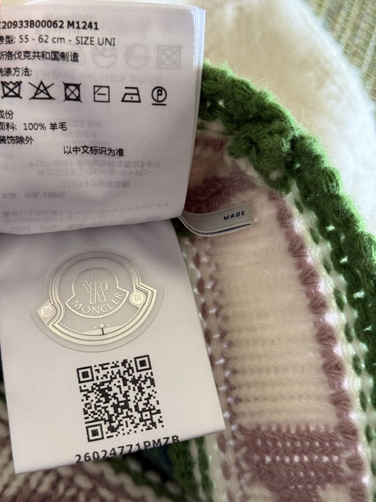 Moncler Slovakian Knit Tricolor Mountains Beanie Size ONE SIZE - 5 Thumbnail