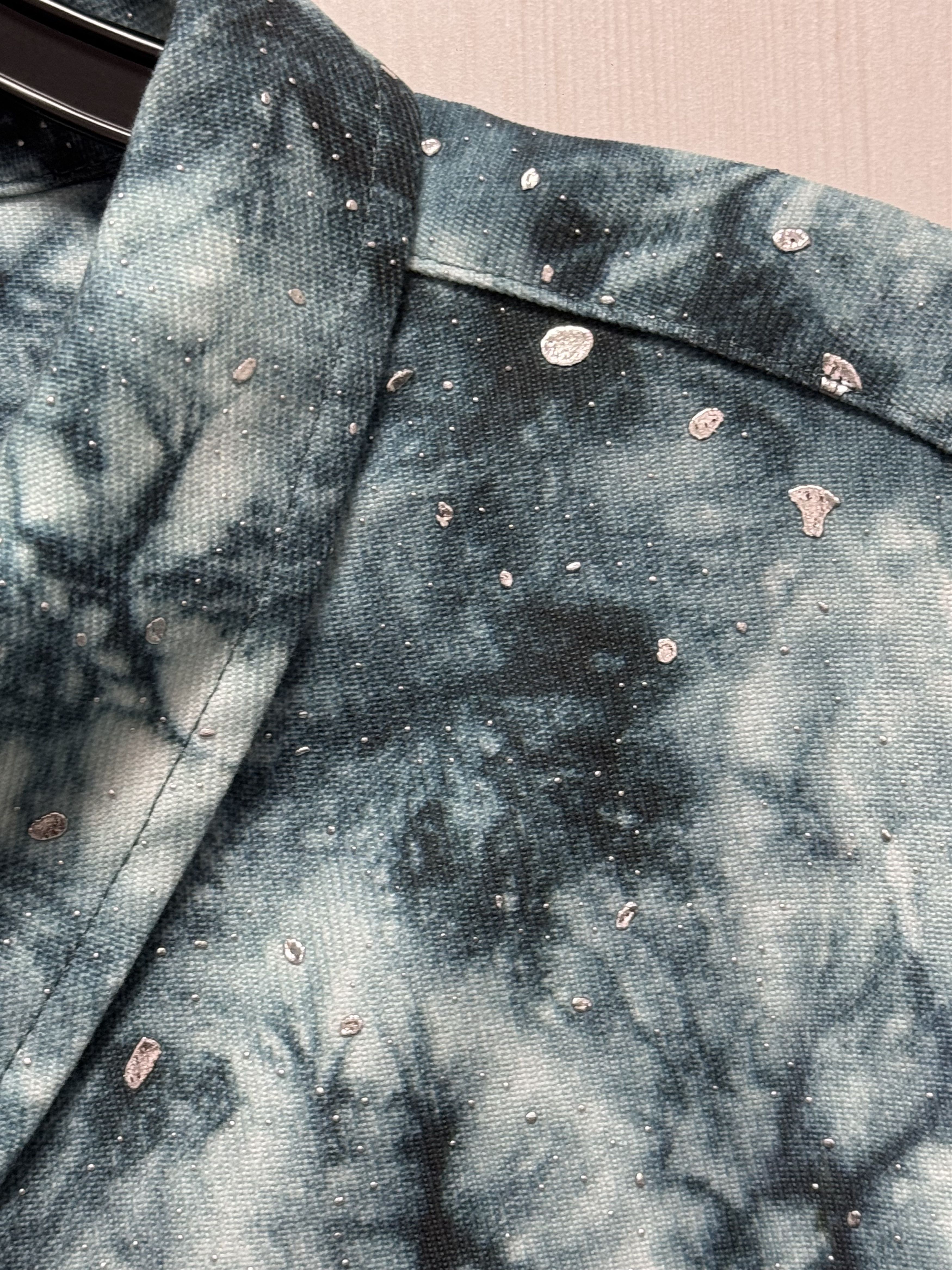 CLOT Clot Jade Tie-Dye Silver Paint Chinese Shirt Sz XL Size US XL / EU 56 / 4 - 3 Thumbnail