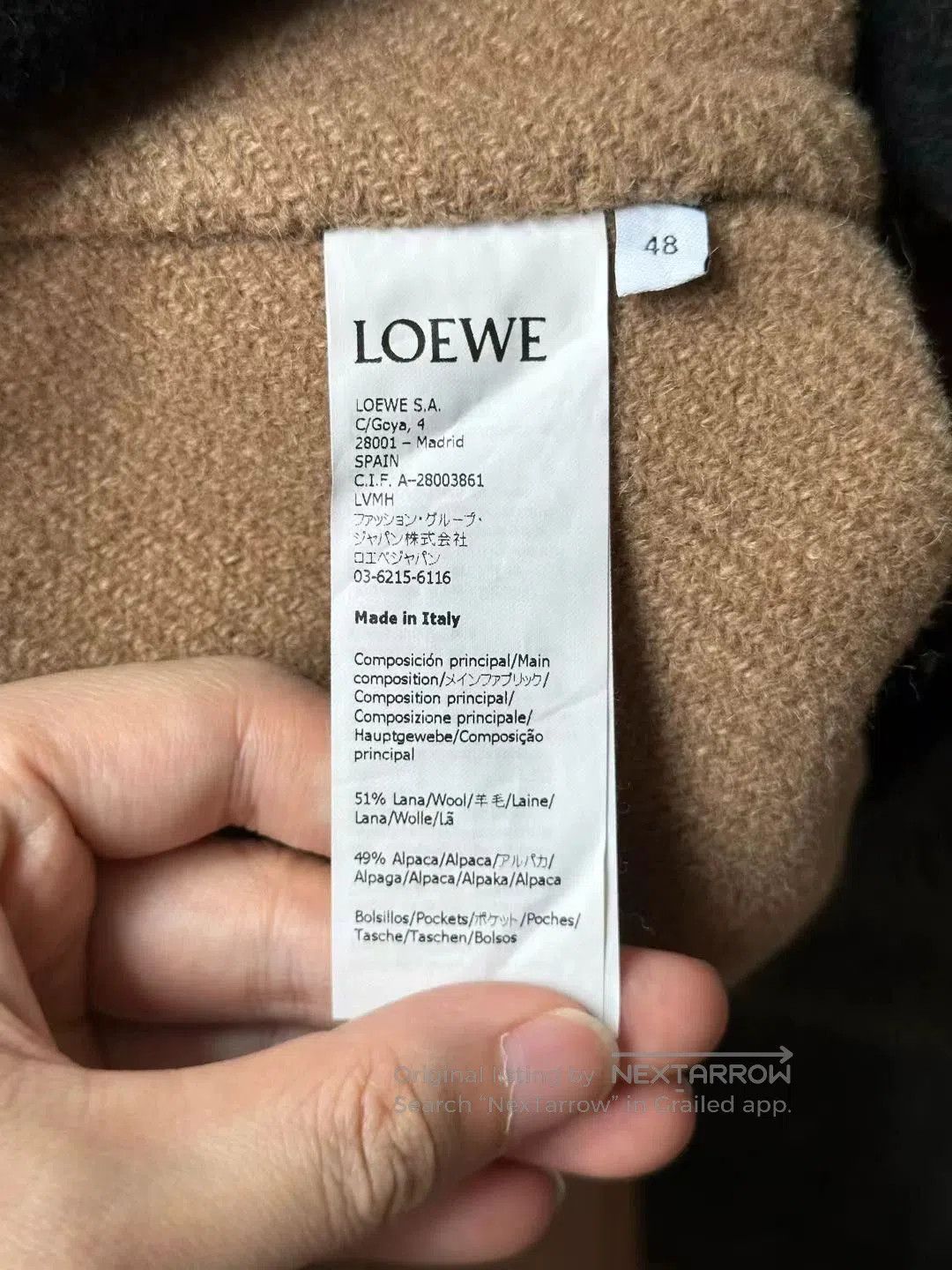 Loewe LOEWE Leather Badge Wool Coat. Size US M / EU 48-50 / 2 - 4 Thumbnail
