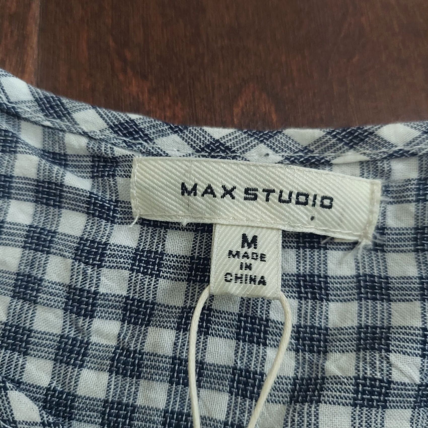 Vintage Max Studio Top Blue White Geometric 3/4 Sleeve M Regular Womens New With Tags Size M / US 6-8 / IT 42-44 - 7 Thumbnail