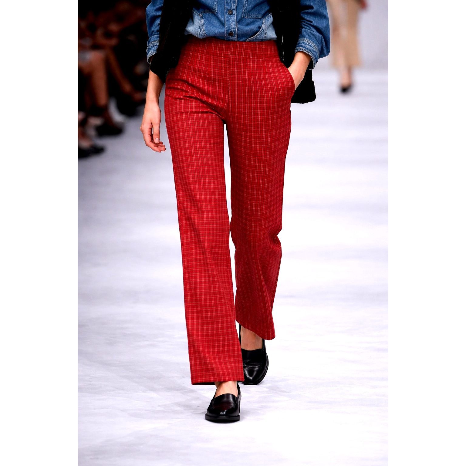 Free People Free People Sofia Wide Flare Pants Red Combo Size 12 Size 34" / US 12 / IT 48 - 1 Thumbnail