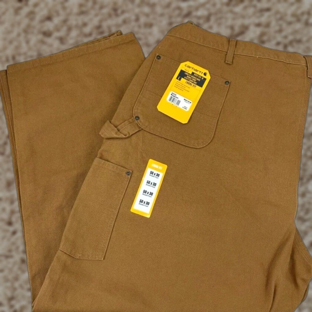 Carhartt VINTAGE Carhartt Work Pants 50x30 Brown Canvas Mens Carpenter Loose Fit Casual Workwear Size US 34 / EU 50 - 1 Thumbnail