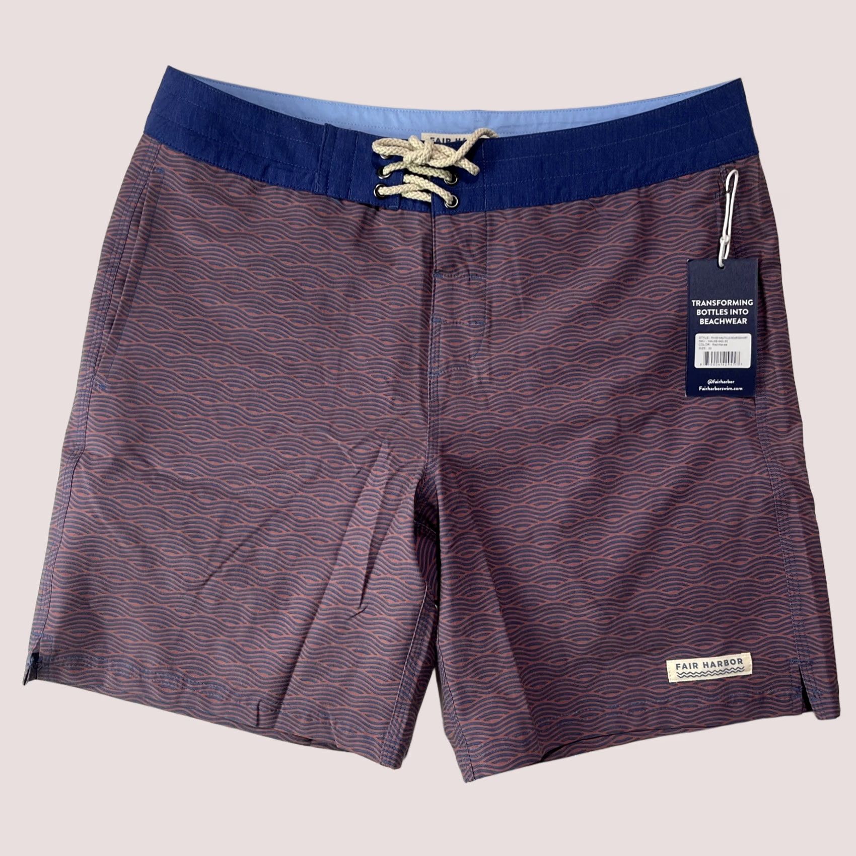 Vintage Fair Harbor Mens Size 33 Swim Trunks Pockets Beach Swimwear New Adult Blue Size US 33 - 1 Thumbnail