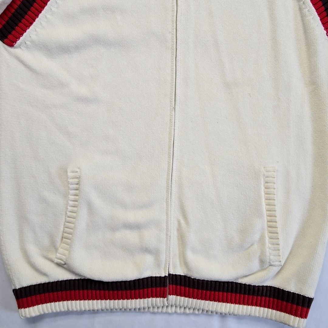 Ecko Unltd. Ecko Unltd Knit Sweater Red Stripe Full Zip Cream XXL Y2K Size US XXL / EU 58 / 5 - 2 Thumbnail