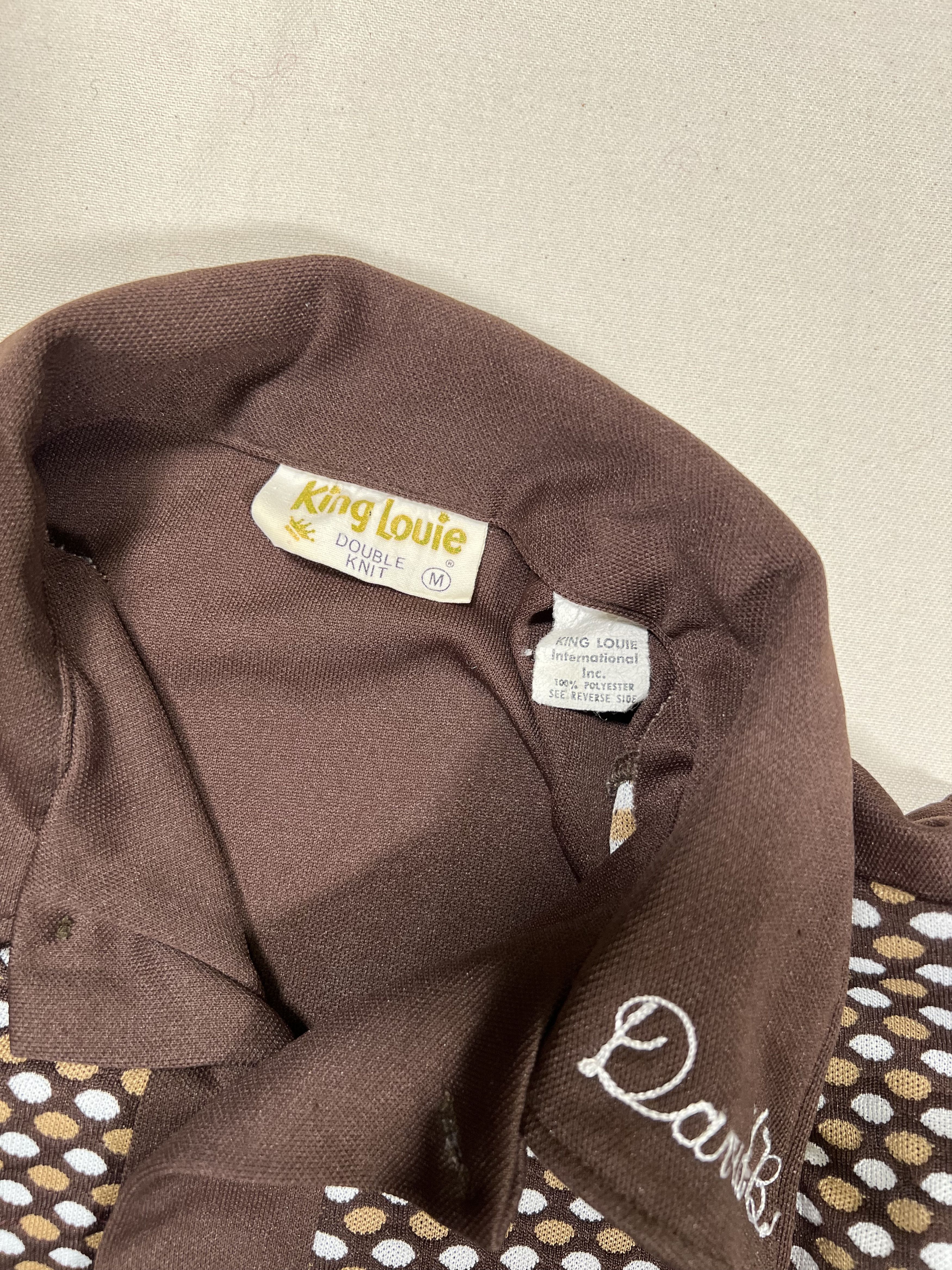 Vintage VTG 1960's/1970's King Louie Polka Dot Polo Bowling Shirt Size US M / EU 48-50 / 2 - 6 Thumbnail
