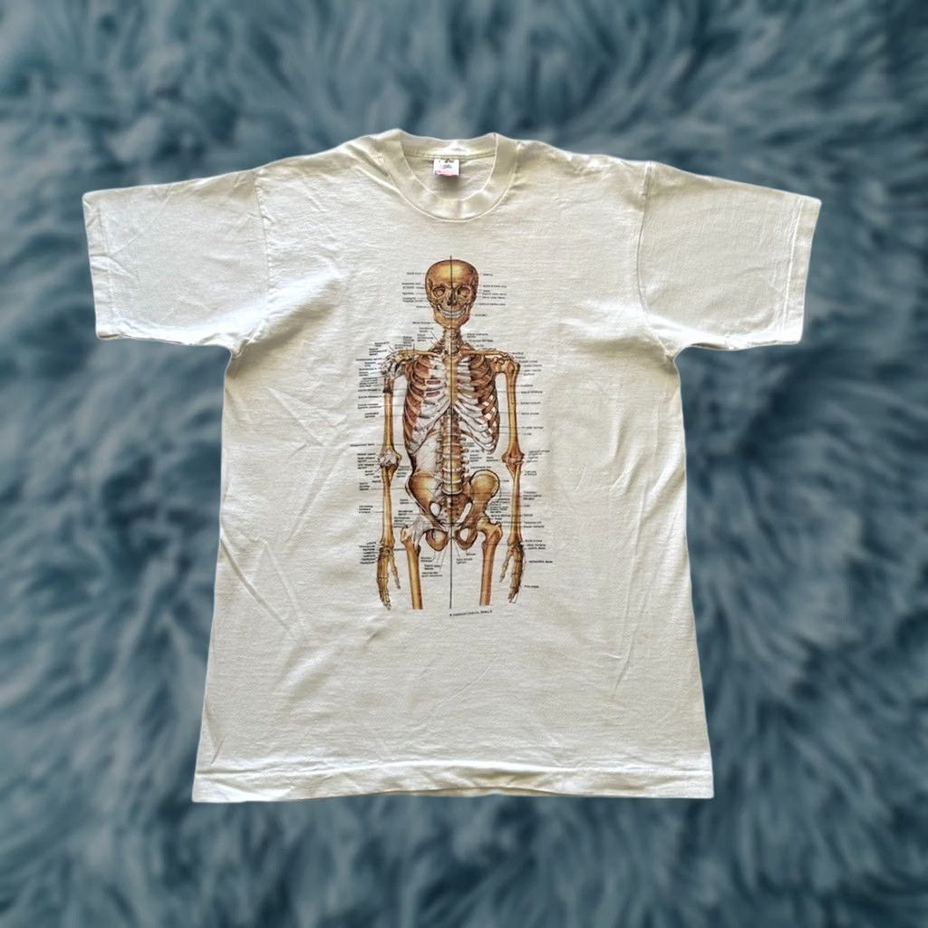 Fruit Of The Loom VINTAGE Nirvana 90s Human Anatomy Chart T Shirt Size L White Cotton Graphic Print Single Stitch Mens Size US L / EU 52-54 / 3 - 1 Thumbnail