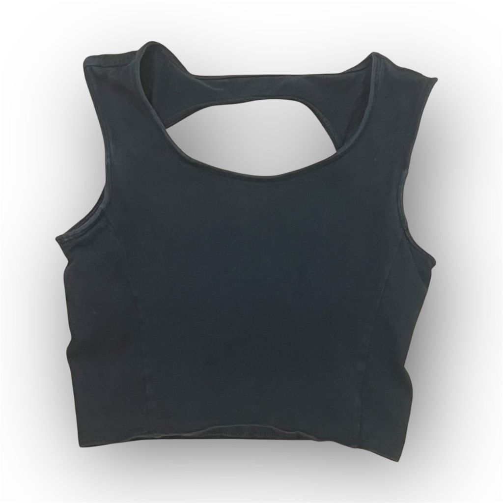 Other So Black Built in Bra Crop Top, Large Keyhole Cutout Back, S Size XS / US 0-2 / IT 36-38 - 1 Thumbnail
