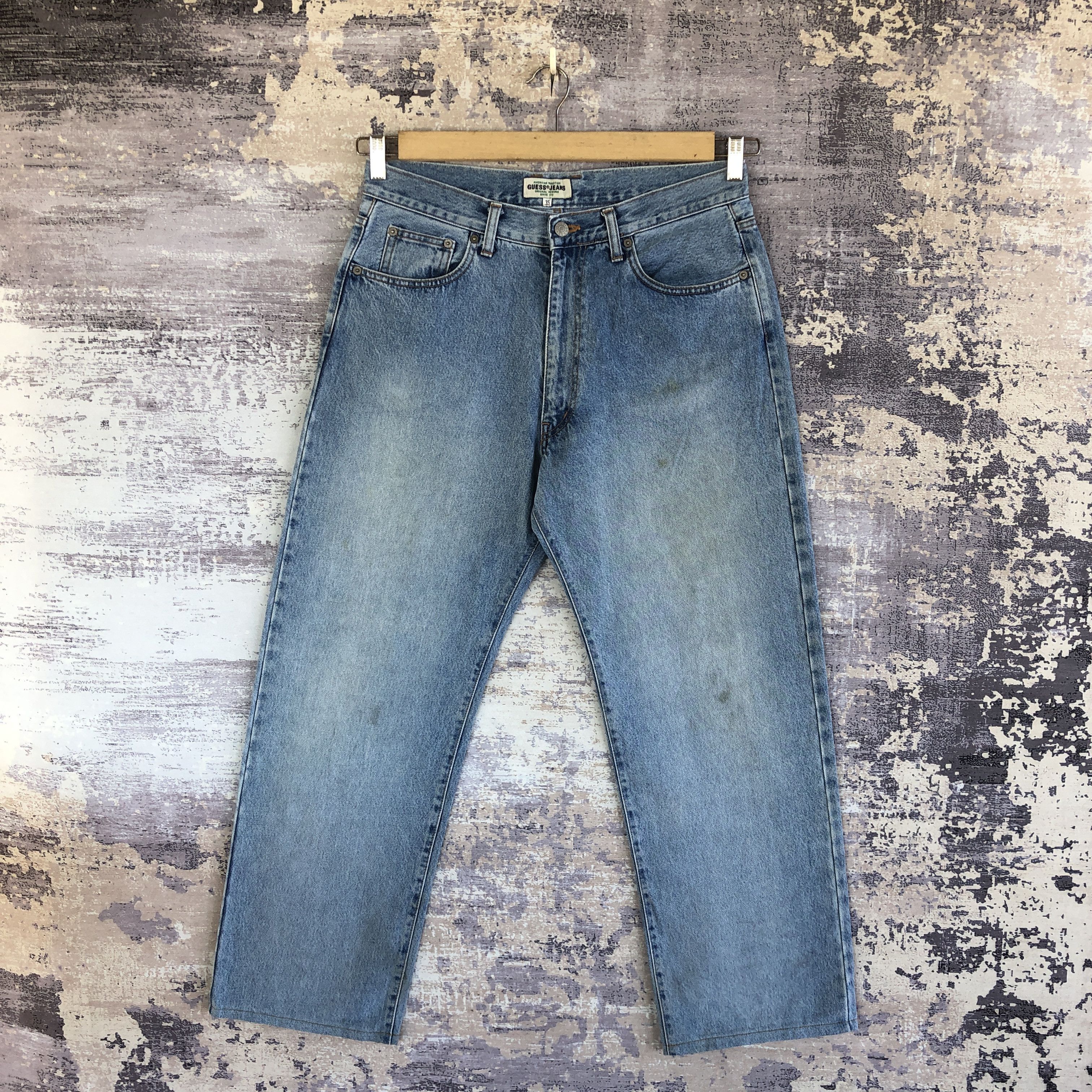Guess Vintage 90s Guess Baggy Light Wash Jeans Guess Faded Denim Size US 32 / EU 48 - 1 Thumbnail