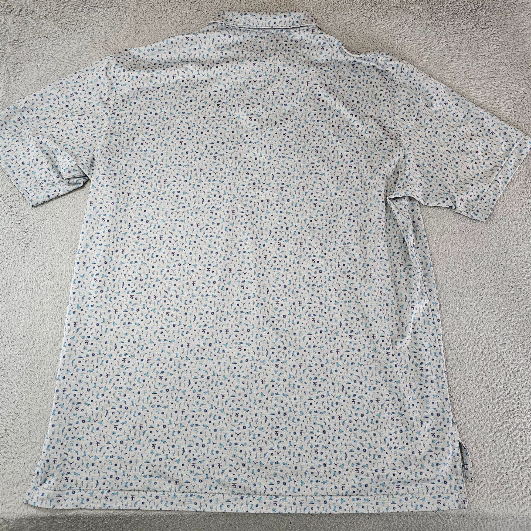 Peter Millar VINTAGE? No — Peter Millar Polo Summer Comfort Shirt Men XL Gray Graphic Print Western Cowboy Western Print Polo Casual Golf Shirt Mens XL Size US XL / EU 56 / 4 - 7 Thumbnail