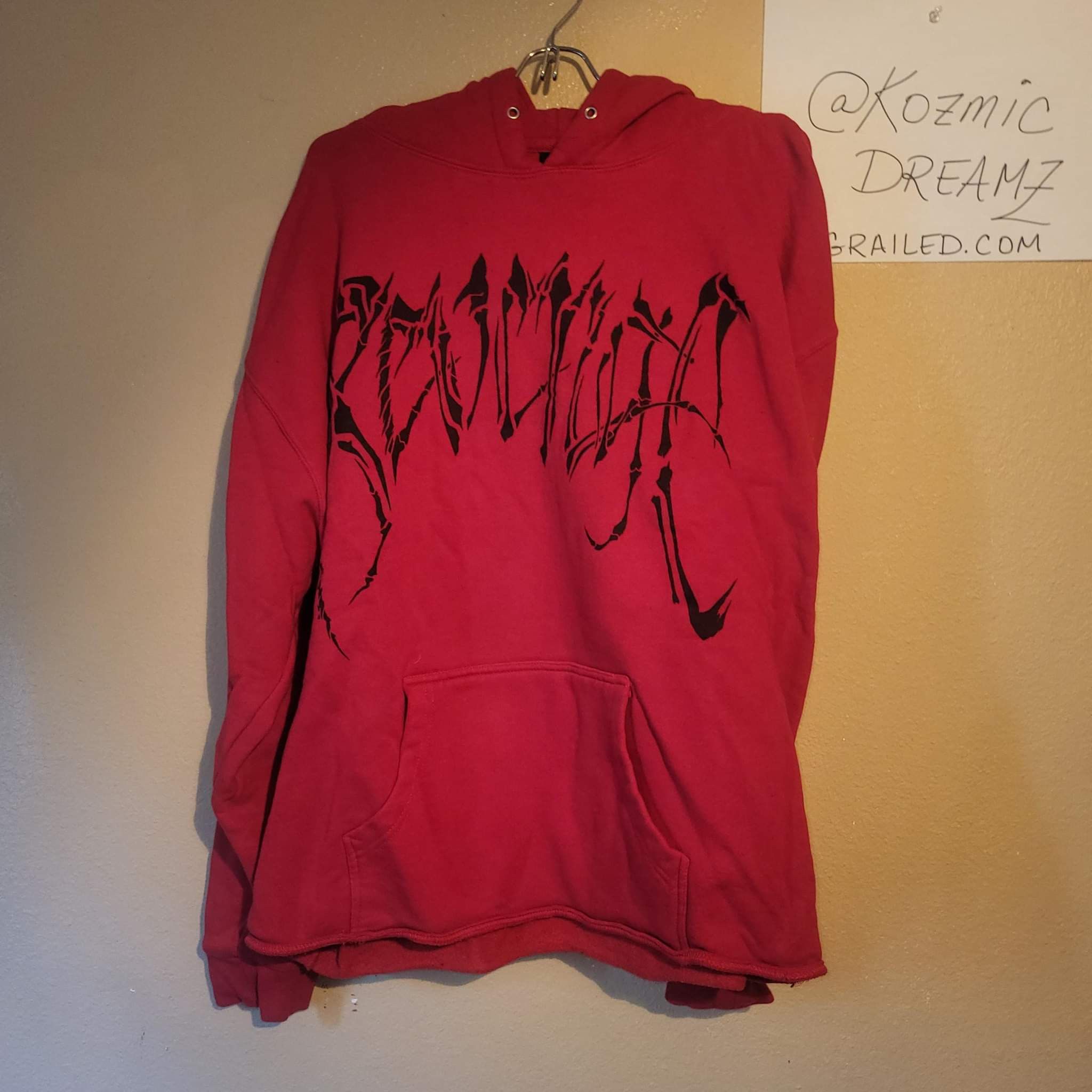 image of Revenge Bones Skull Red Hoodie , Men's (Size 2XL)