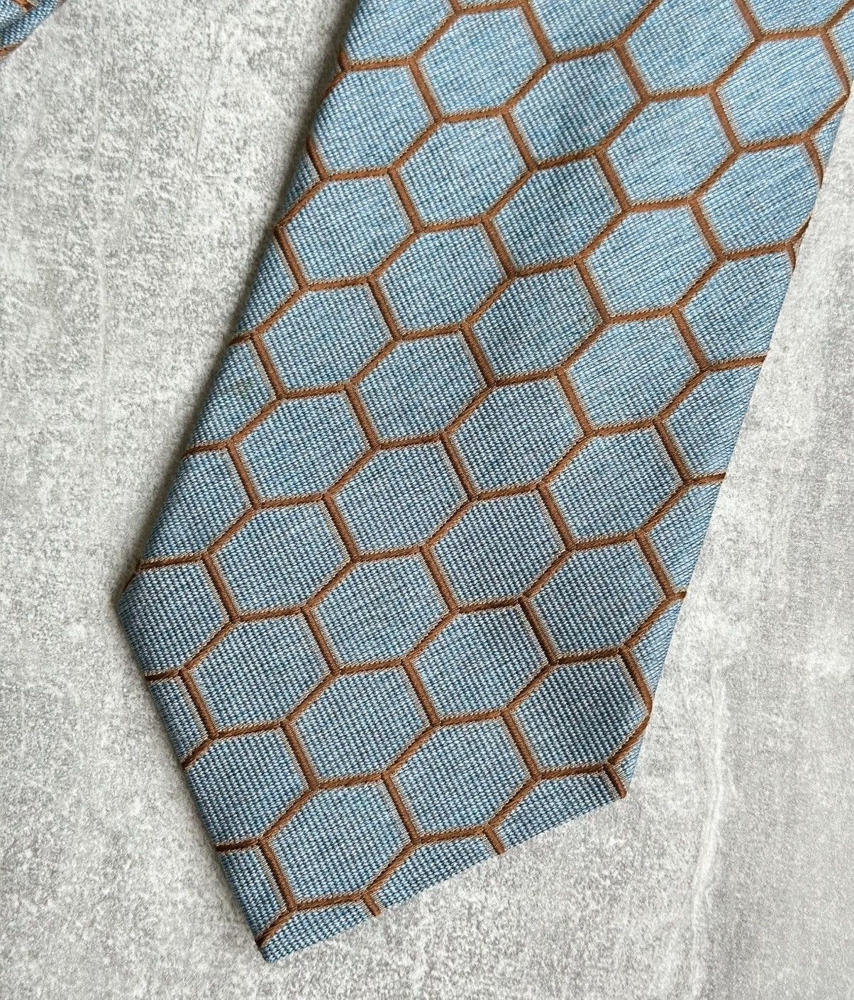Ermenegildo Zegna Vintage Ermenegildo Zegna Silk Tie Blue Geometric Italy Size ONE SIZE - 4 Thumbnail