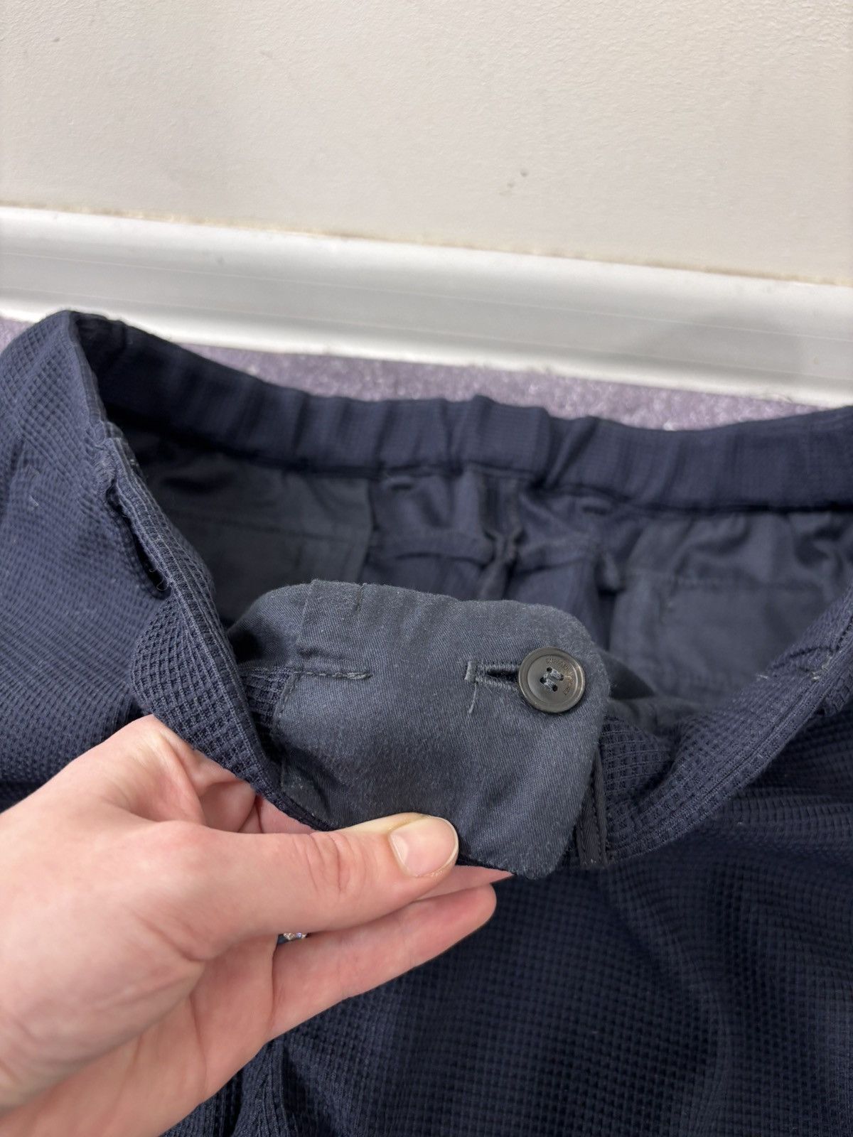 Emporio Armani Emporio Armani Men’s Textured Navy Blue Elastic Waist Pants Size US 36 / EU 52 - 10 Thumbnail